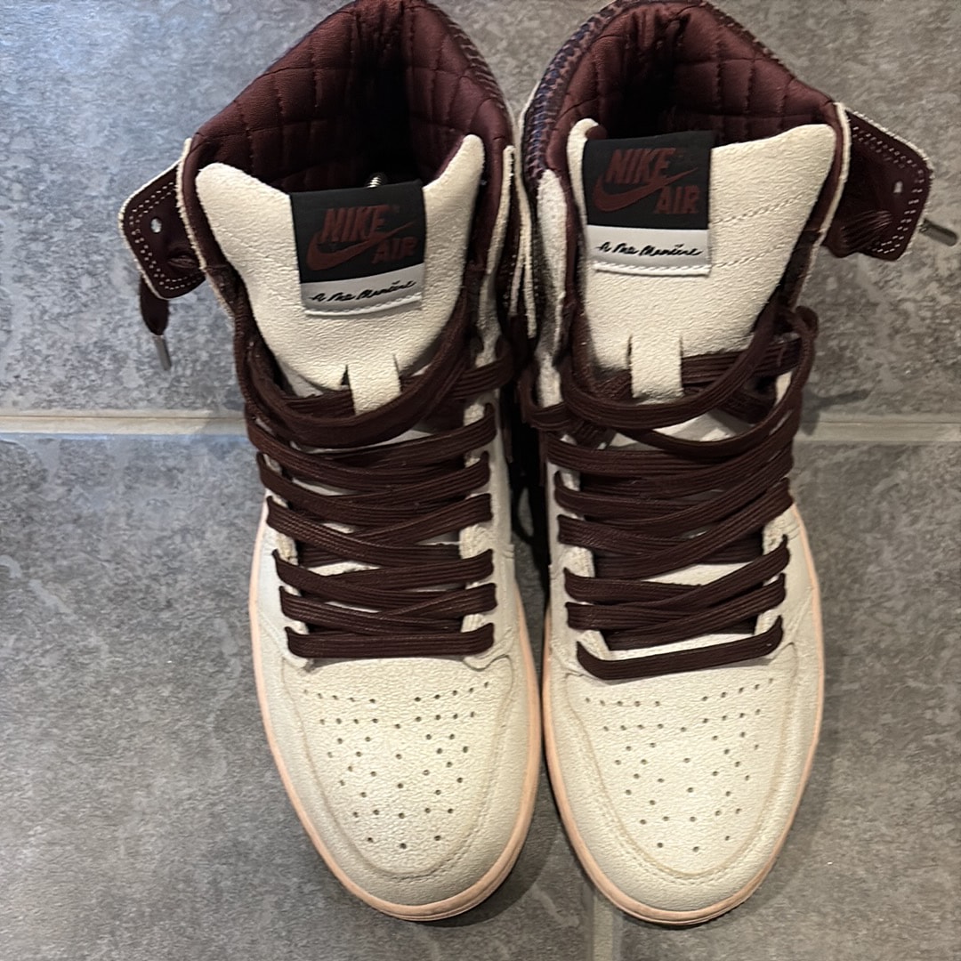 A Ma Maniere × Nike Air Jordan 1 Retro High OG "Sail and Burgundy"