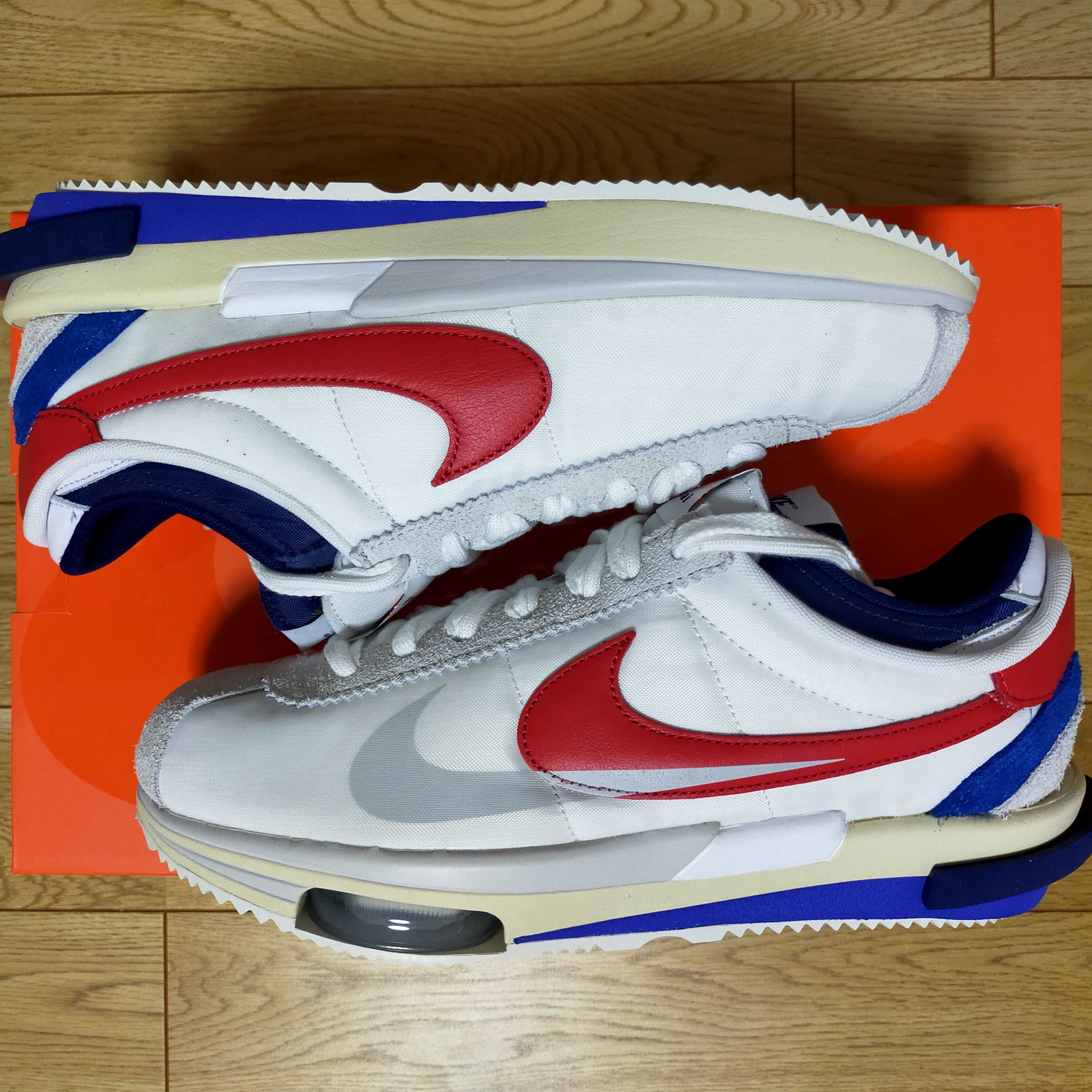 sacai × Nike Zoom Cortez "White and University Red"