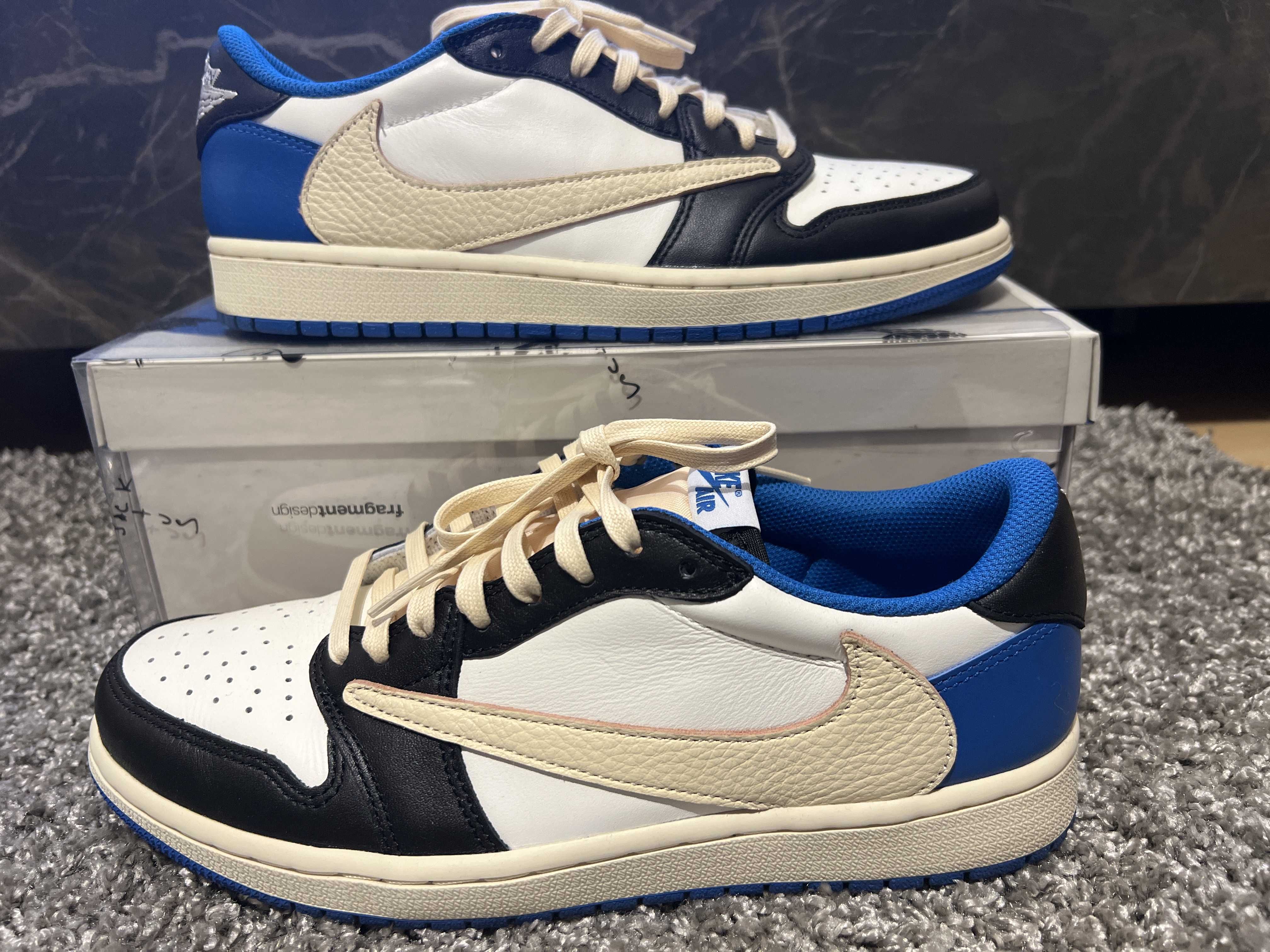 Travis Scott × fragment design × Nike Air Jordan 1 Low OG SP "Military Blue"