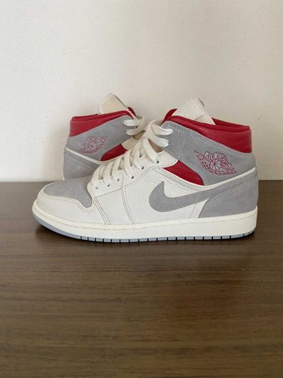 SNS×NIKE AIR JORDAN 1 MID "GREY/RED"