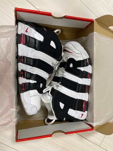 NIKE AIR MORE UPTEMPO "WHITE/BLACK/UNIVERSITY RED"(2020)
