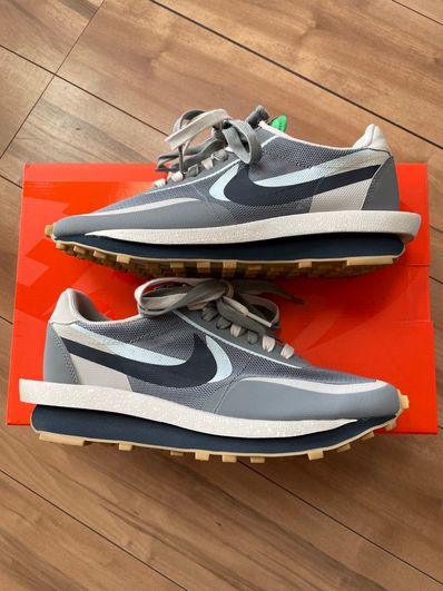 CLOT × Sacai × Nike LD Waffle "Grey Obsidian/Cool Grey"