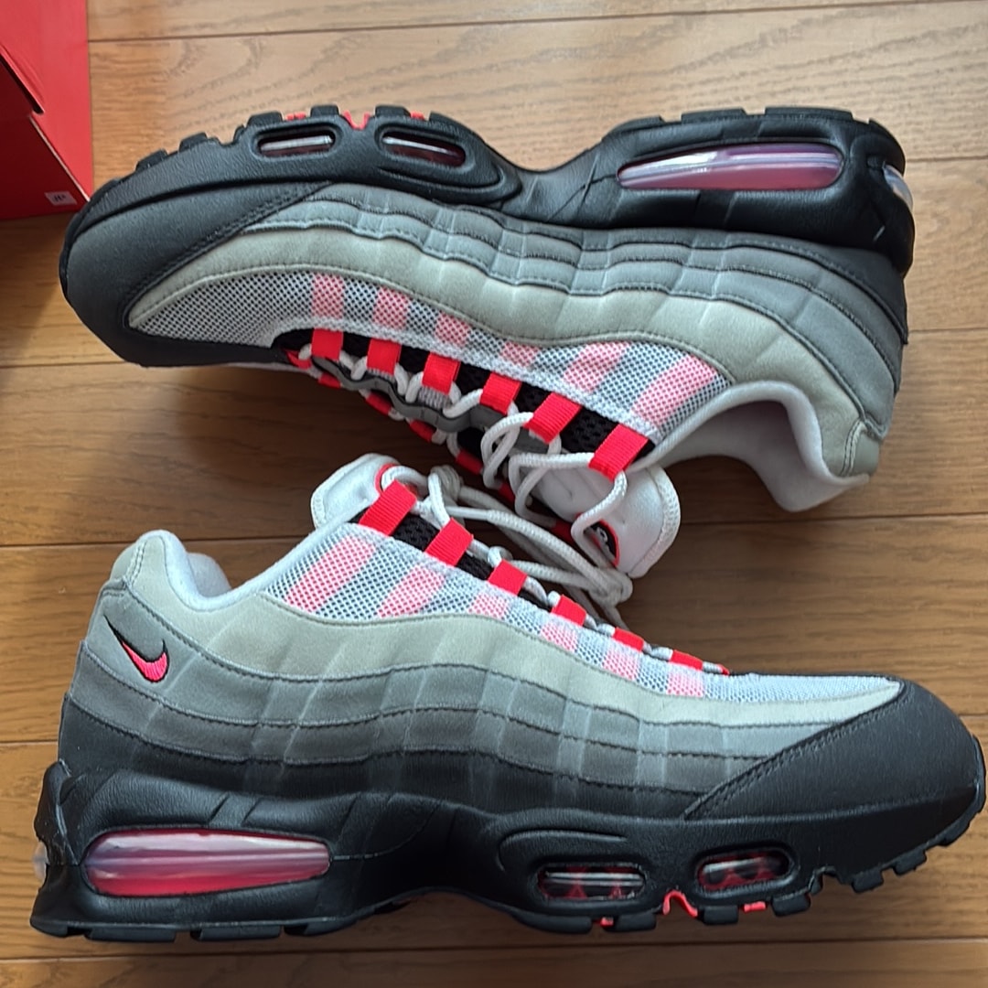 Nike Air Max 95 OG Big Bubble "Medium Ash/Solar Red"