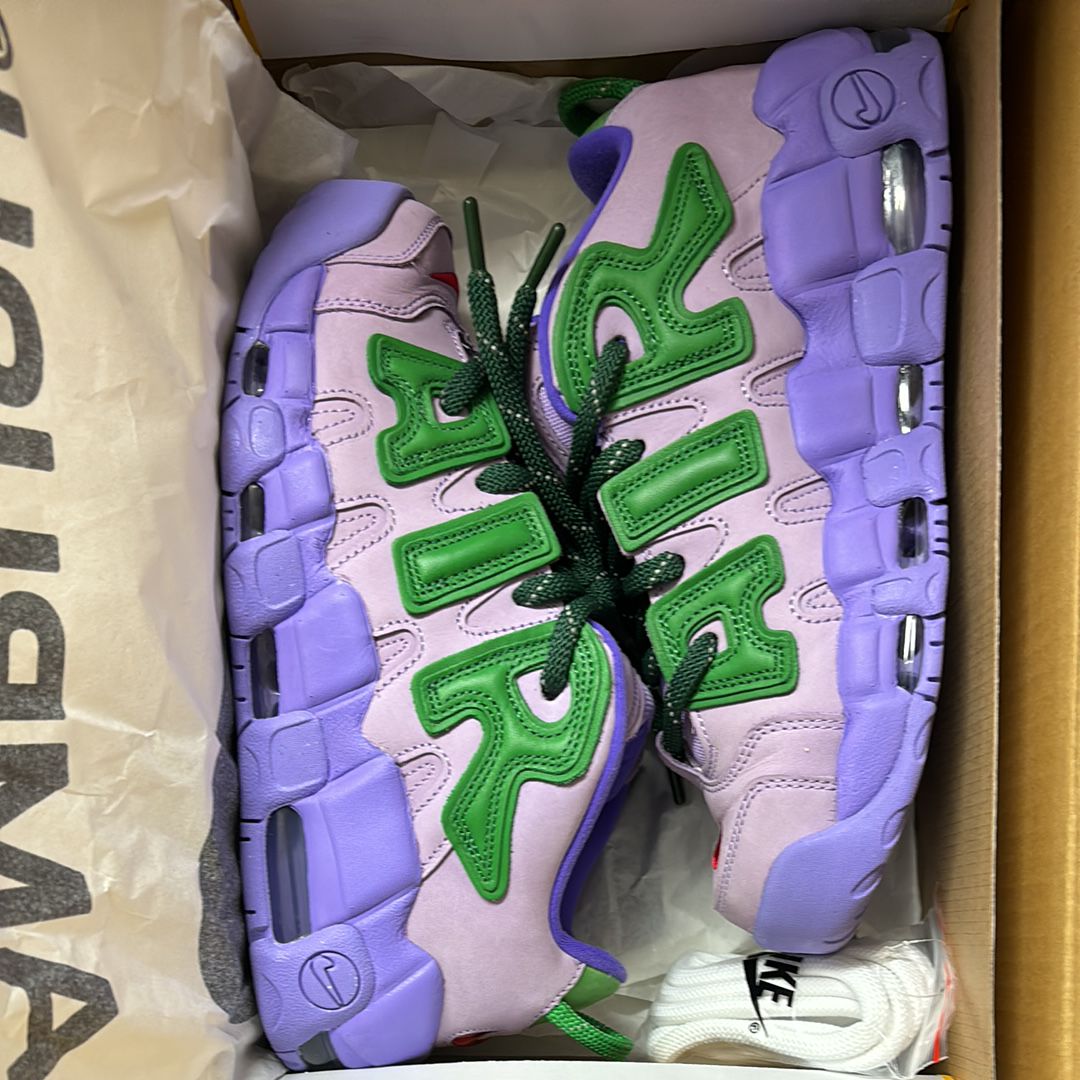 AMBUSH × Nike Air More Uptempo Low "Lilac and Apple Green"
