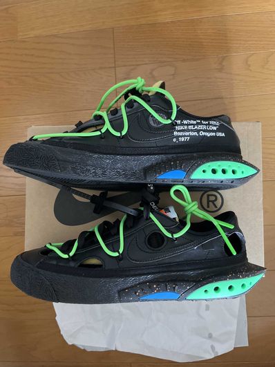 Off-White × Nike Blazer Low "Black and Electro Green"