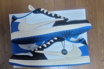 Travis Scott × fragment design × Nike Air Jordan 1 Low OG SP "Military Blue"