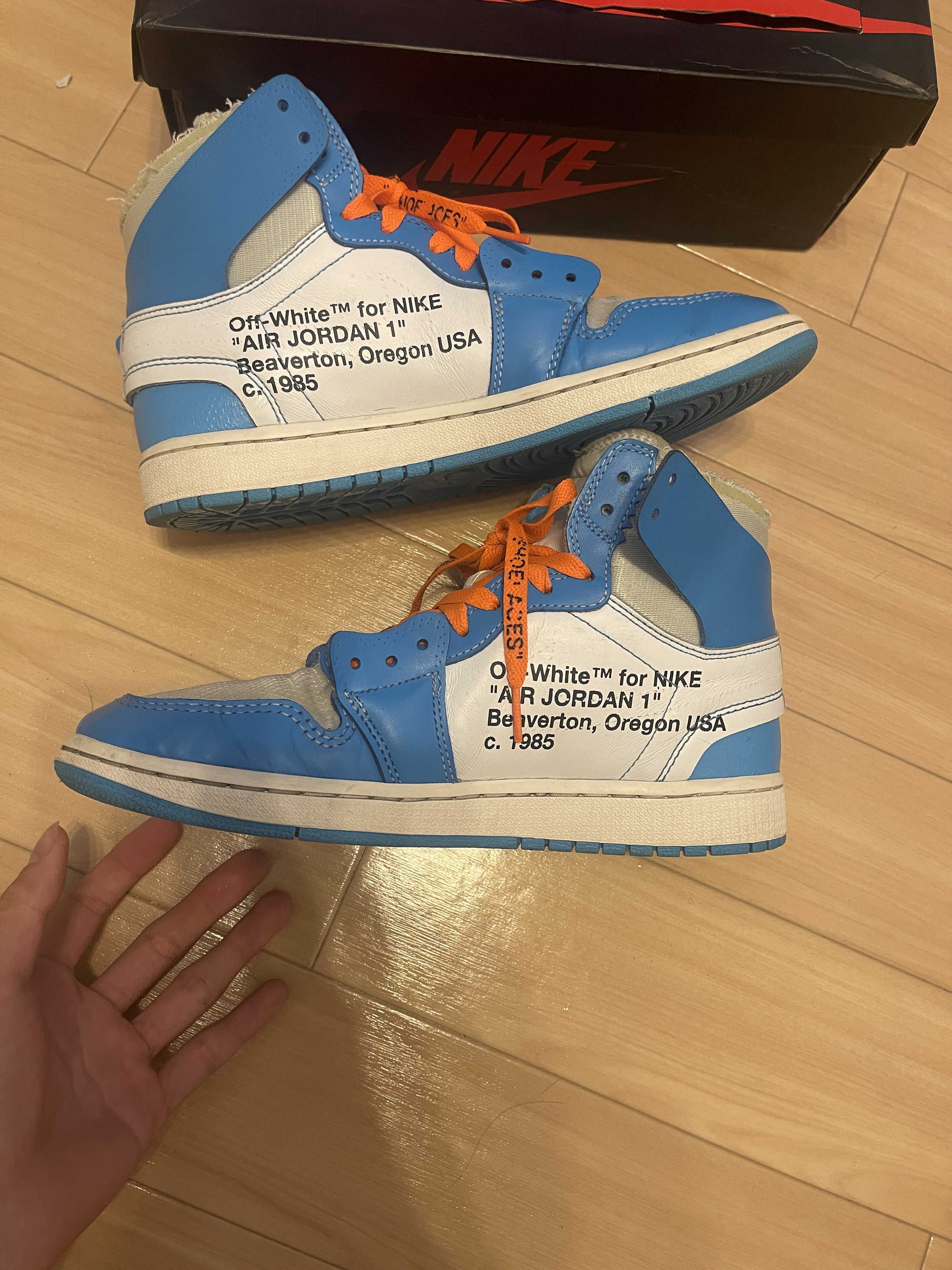 Off-White × Nike Air Jordan 1 High UNC "White/Dark Powder Blue"