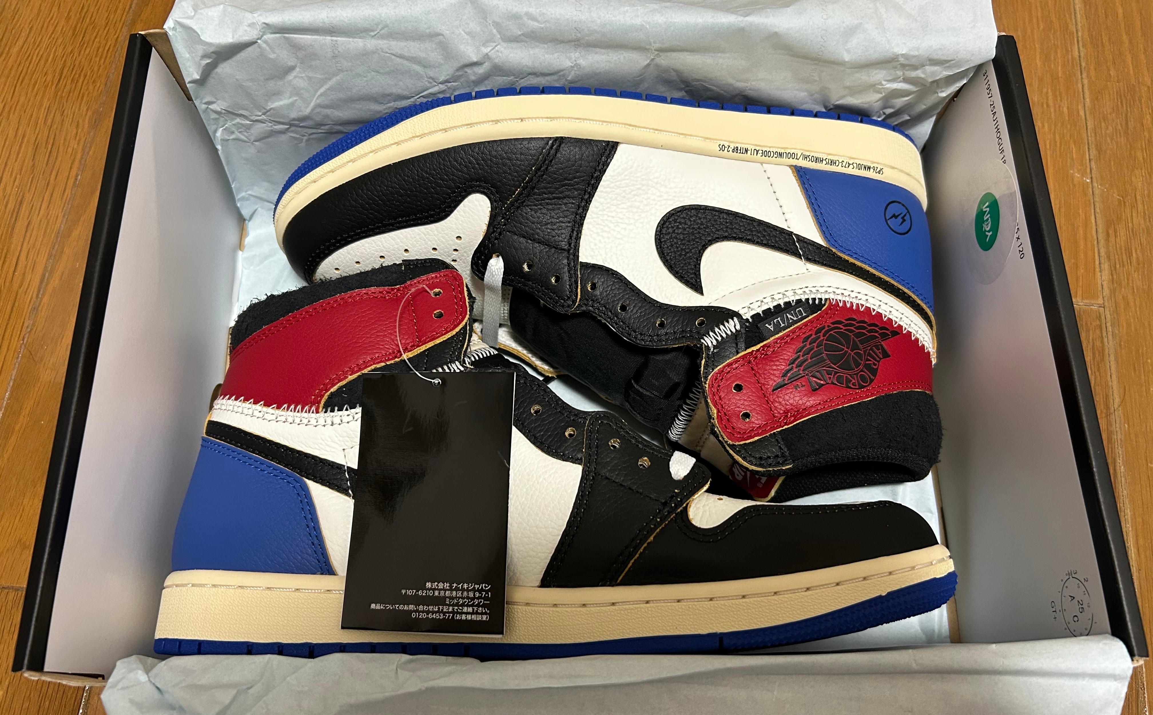 fragment design × UNION × Nike Air Jordan 1 High OG "Black/Varsity Red"