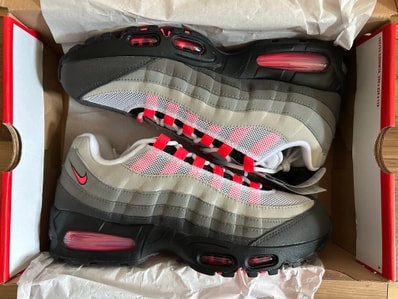 Nike Air Max 95 OG Big Bubble "Medium Ash/Solar Red"