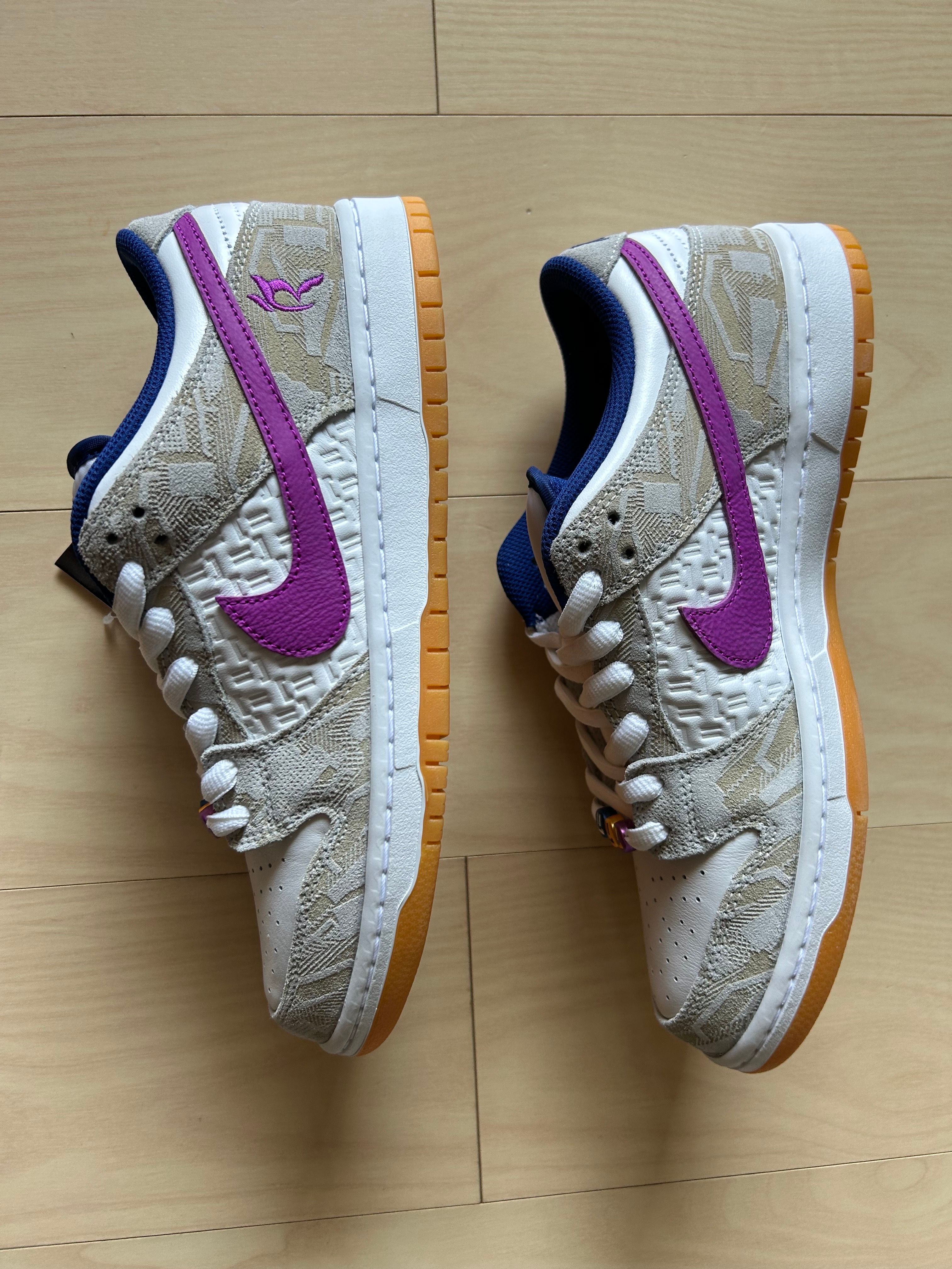 Rayssa Leal × Nike SB Dunk Low PRM "Pure Platinum and Vivid Purple"