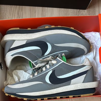 CLOT × Sacai × Nike LD Waffle "Grey Obsidian/Cool Grey"