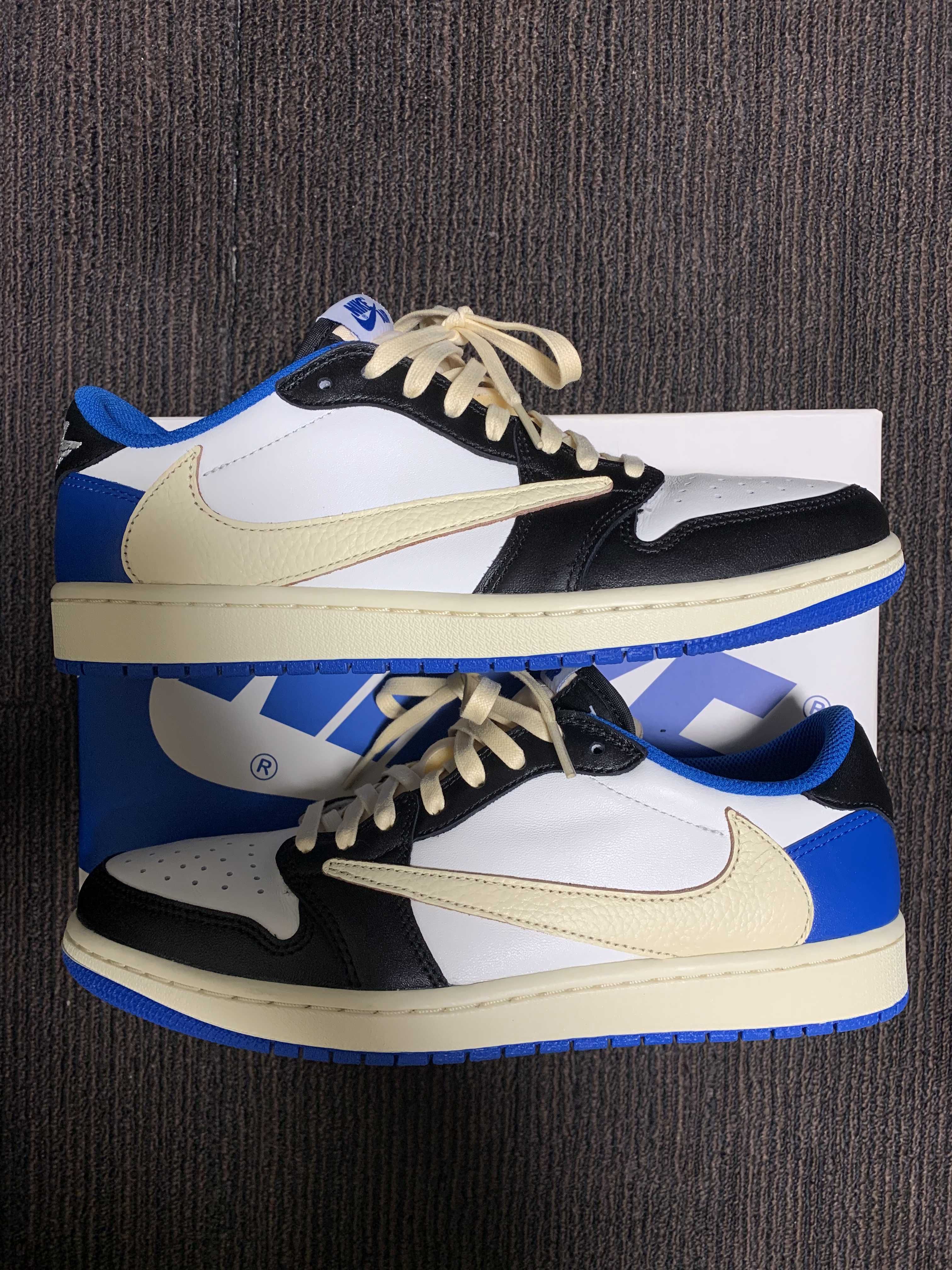 Travis Scott × fragment design × Nike Air Jordan 1 Low OG SP "Military Blue"