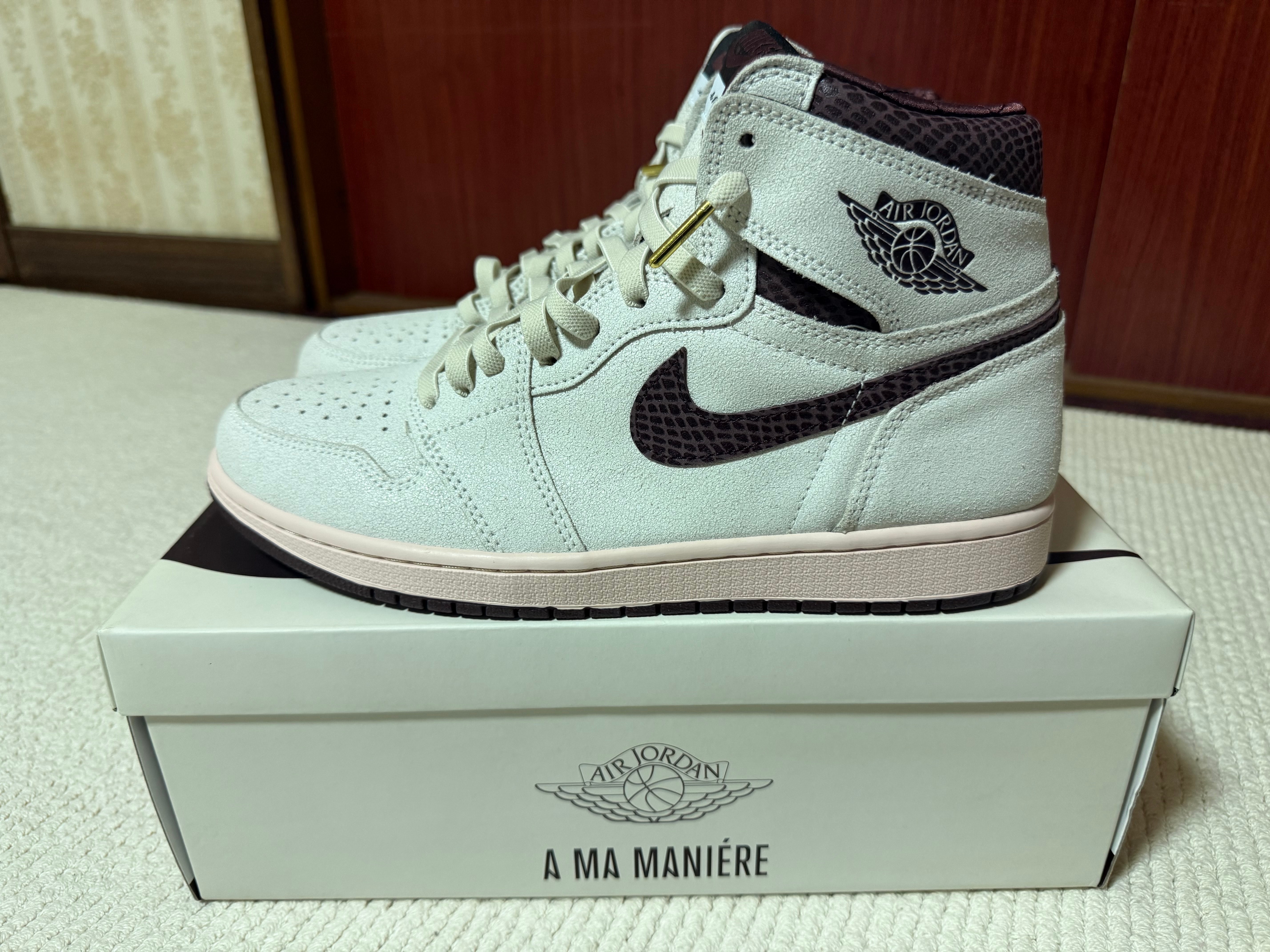 A Ma Maniere × Nike Air Jordan 1 Retro High OG "Sail and Burgundy"