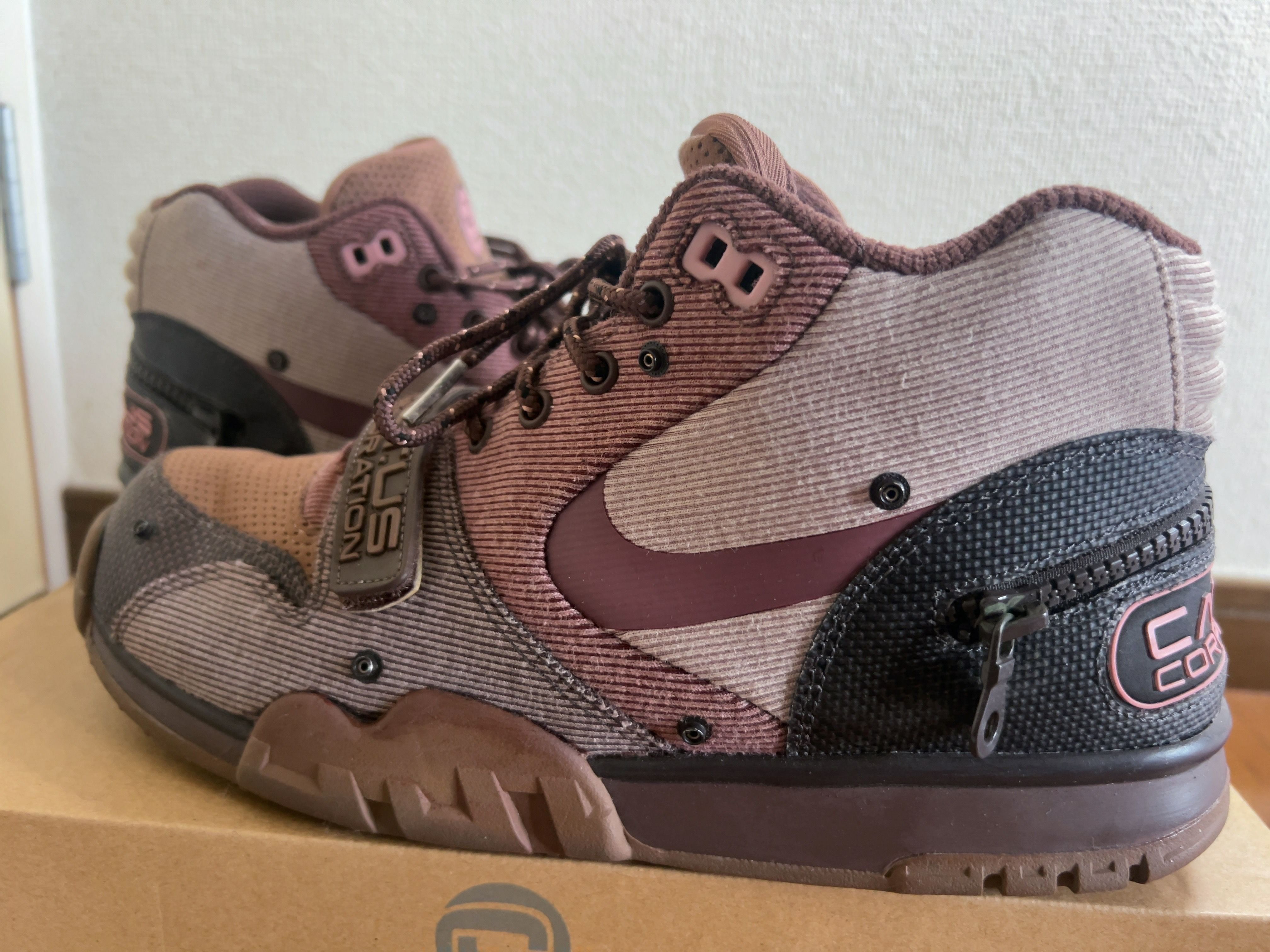 Travis Scott x Nike Air Trainer 1 SP "Archaeo Brown and Rust Pink"