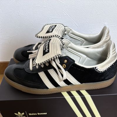 Wales Bonner × adidas Samba Pony Tonal Low "Core Black/Cream White"