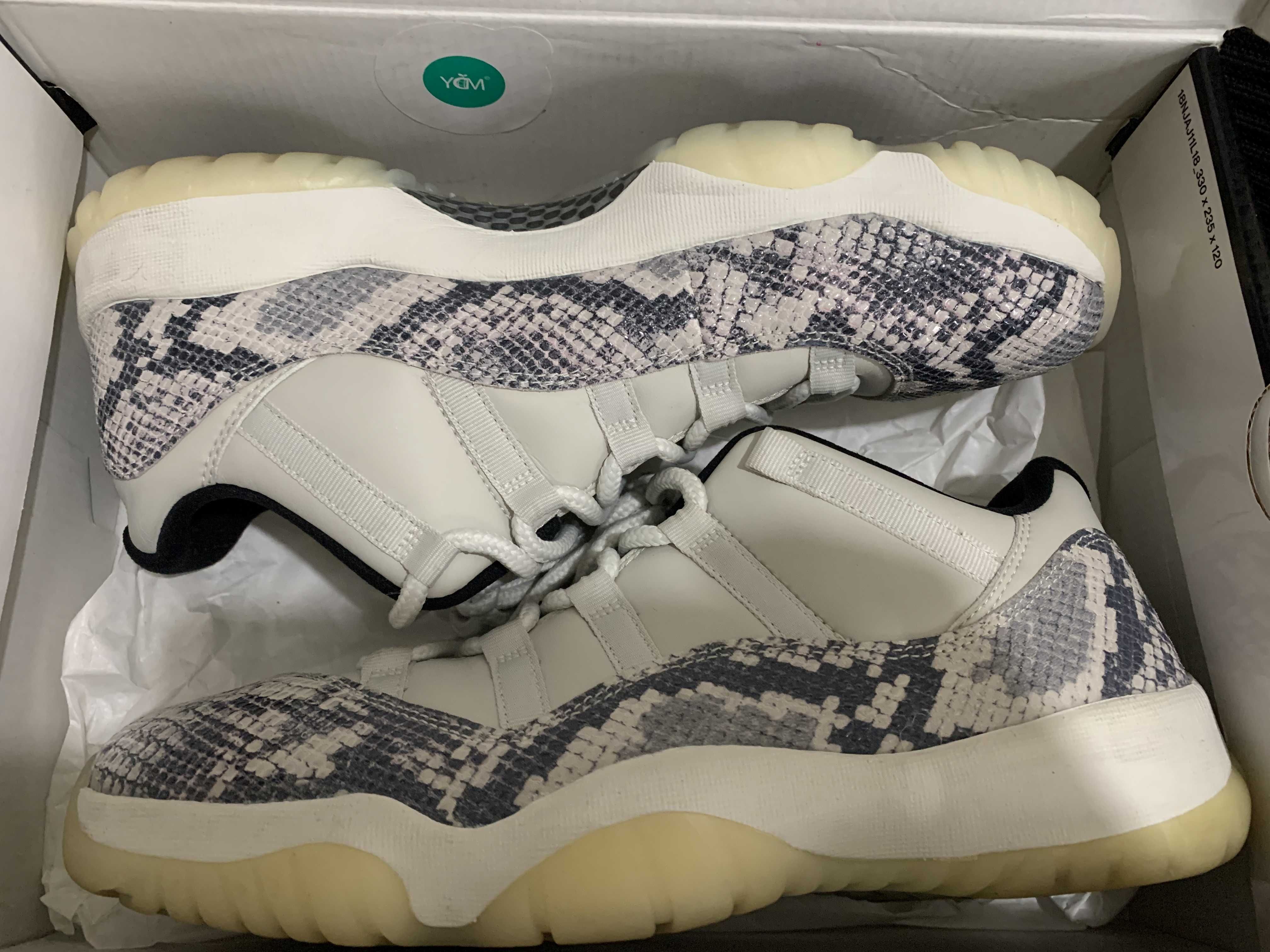 Nike Air Jordan 11 Low Snakeskin "Light Bone/University Red/Sail/Black"