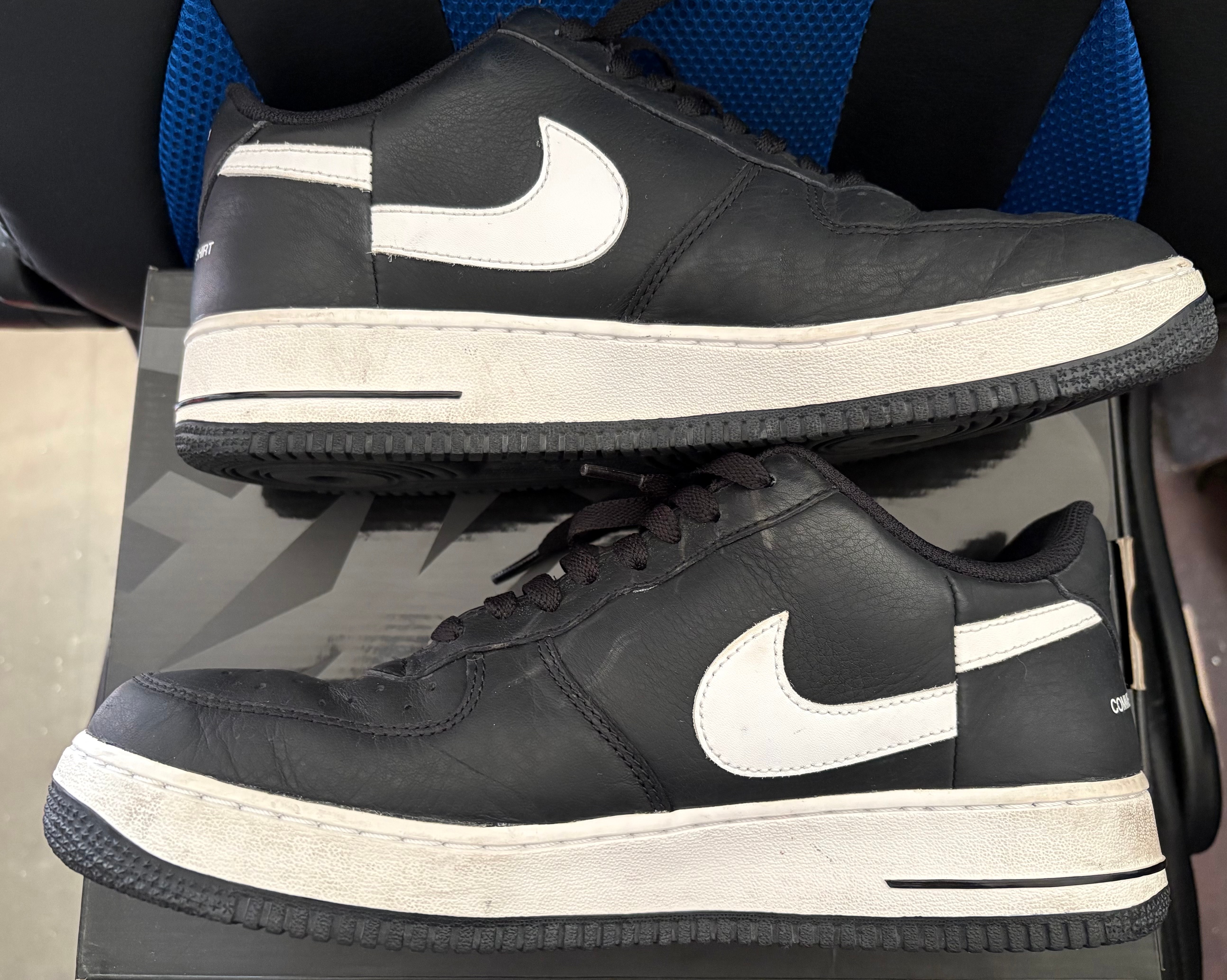 Supreme × COMME des GARCONS SHIRT × Nike Air Force 1 Low "Black/White" (2018)