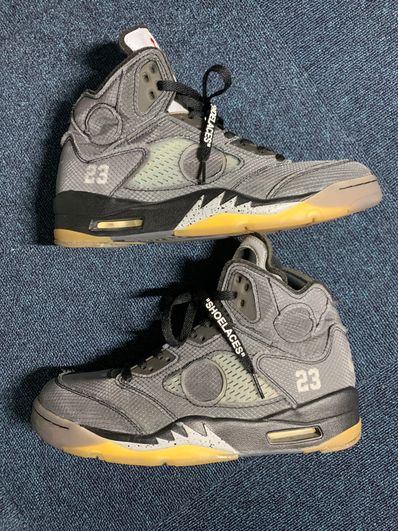 Off-White × Nike Air Jordan 5 "Black/Muslin/Fire Red"