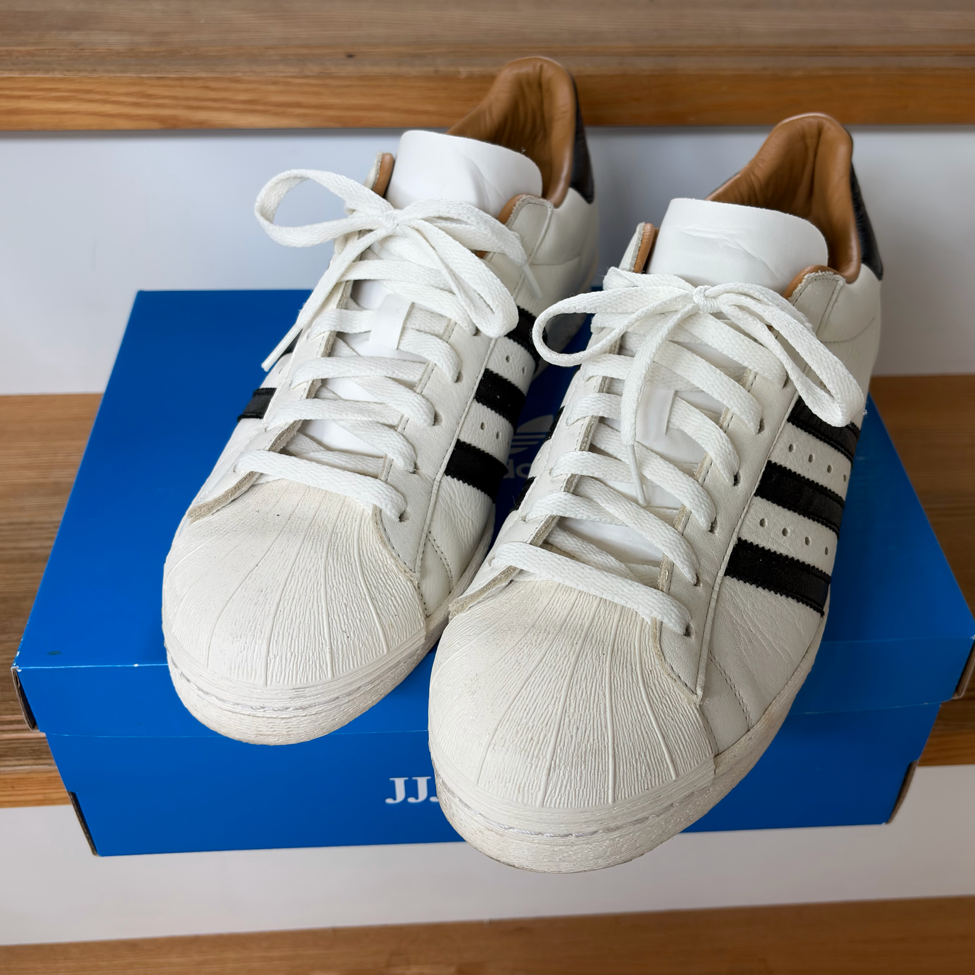JJJJound × adidas Superstar 82 Made in Germany "Off White/Core Black/Off White"