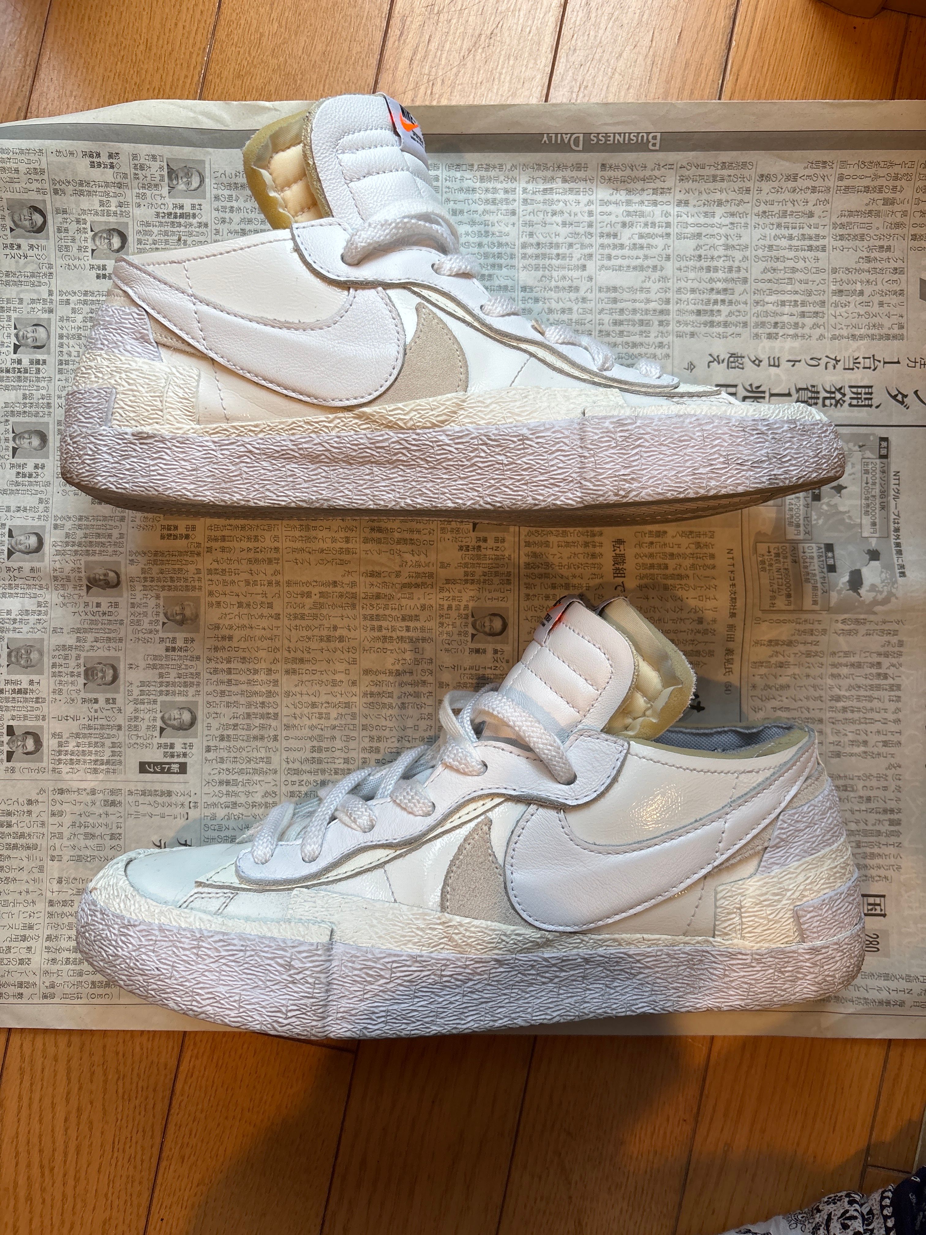 sacai × Nike Blazer Low "White Patent Leather"