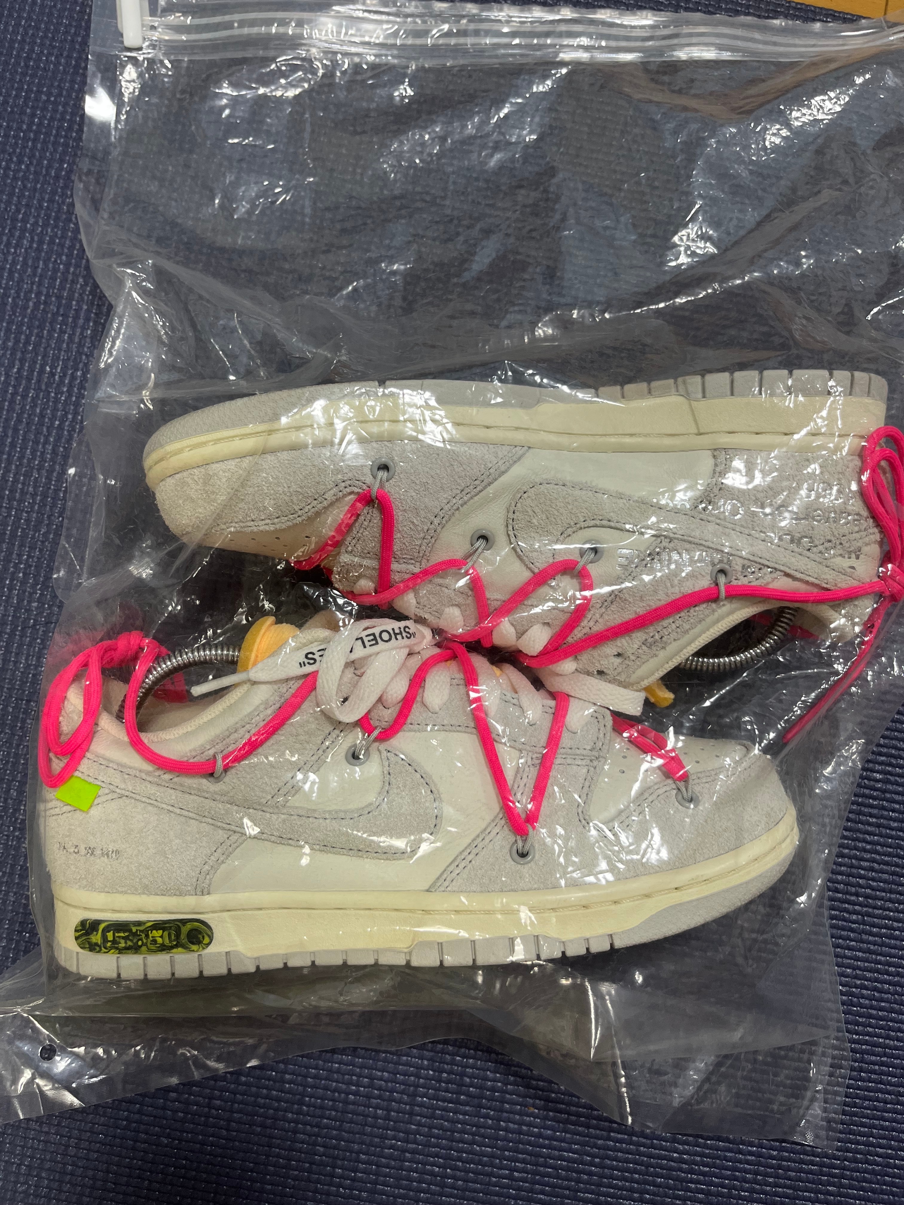 Off-White × Nike Dunk Low "Sail/Neutral Gray/Hyper Pink"