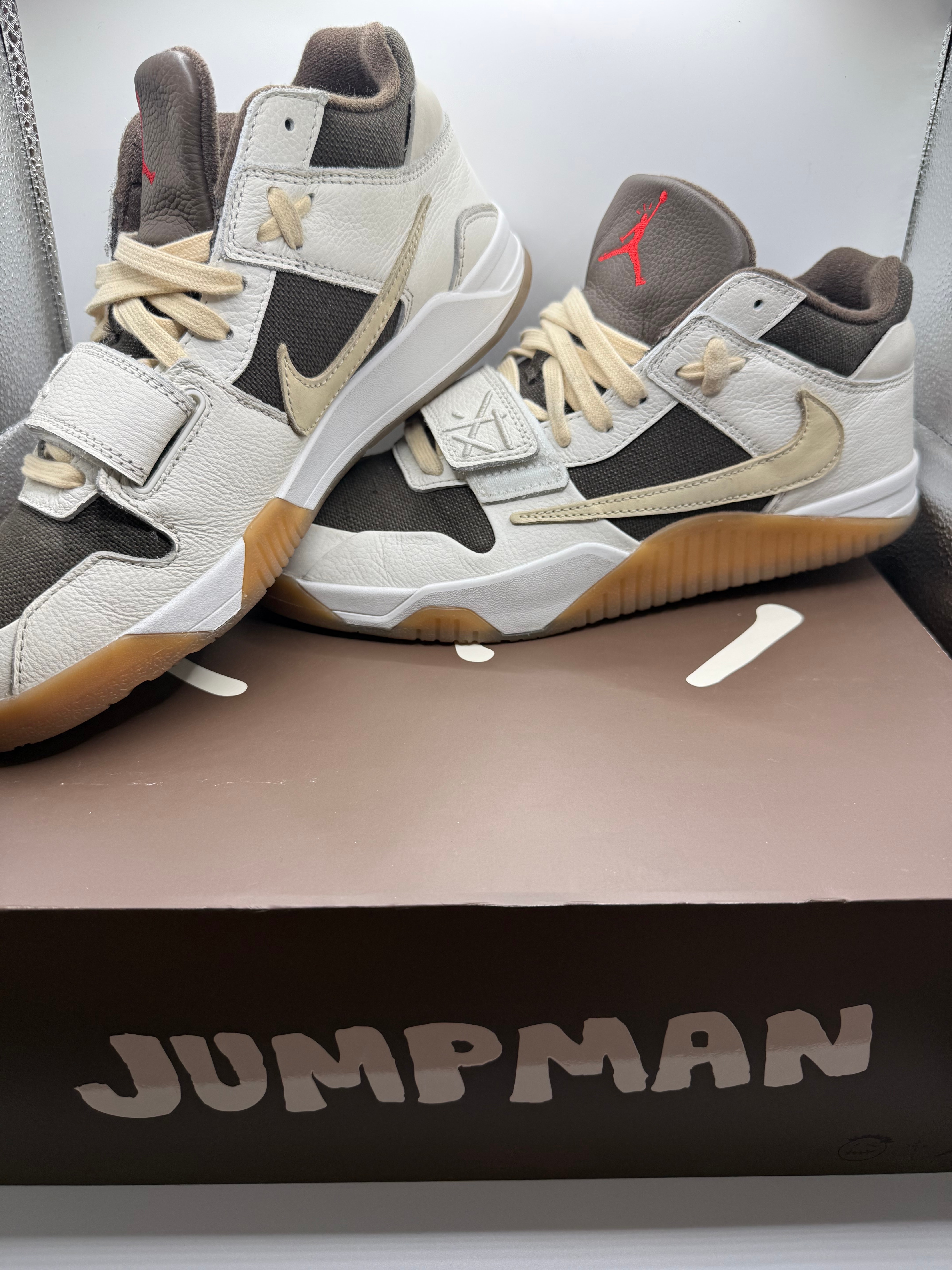Travis Scott × Nike Jordan Jumpman Jack TR "Sail and Dark Mocha"