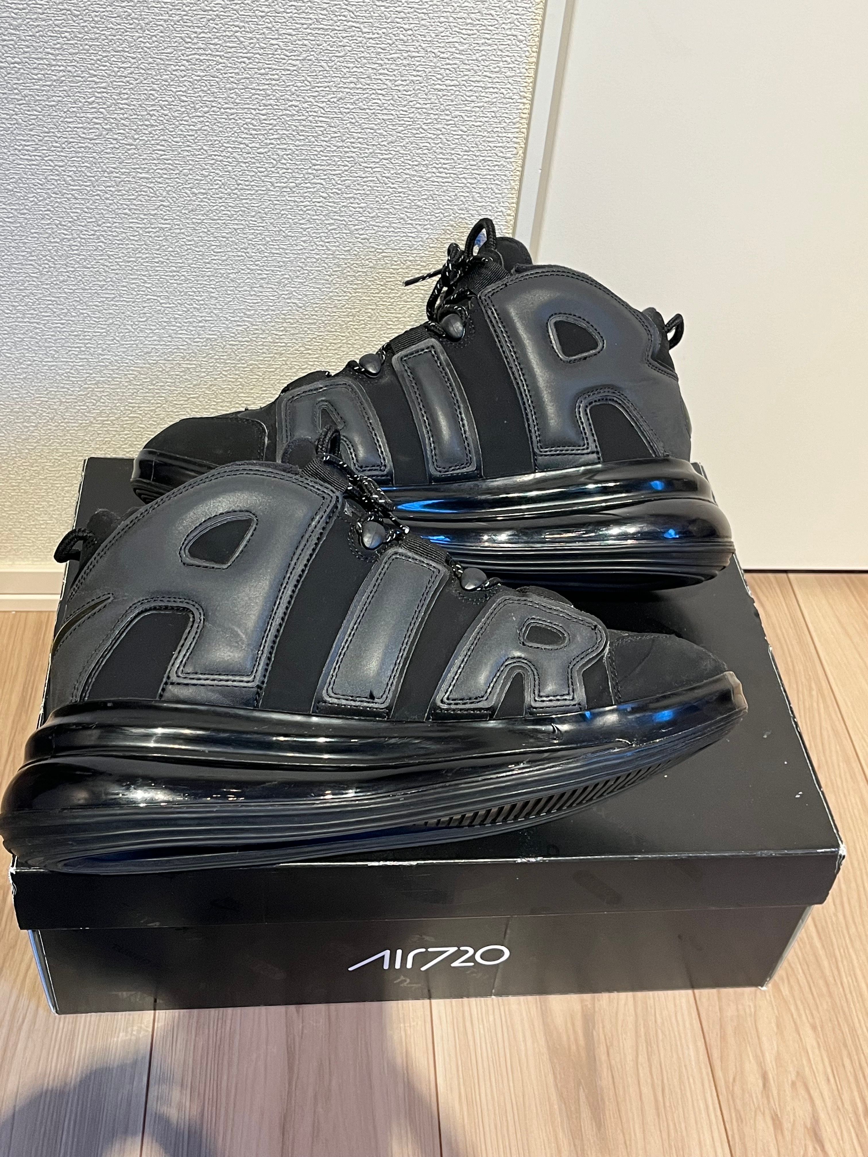 NIKE AIR MORE UPTEMPO 720 BLACK / METALLIC BLACK