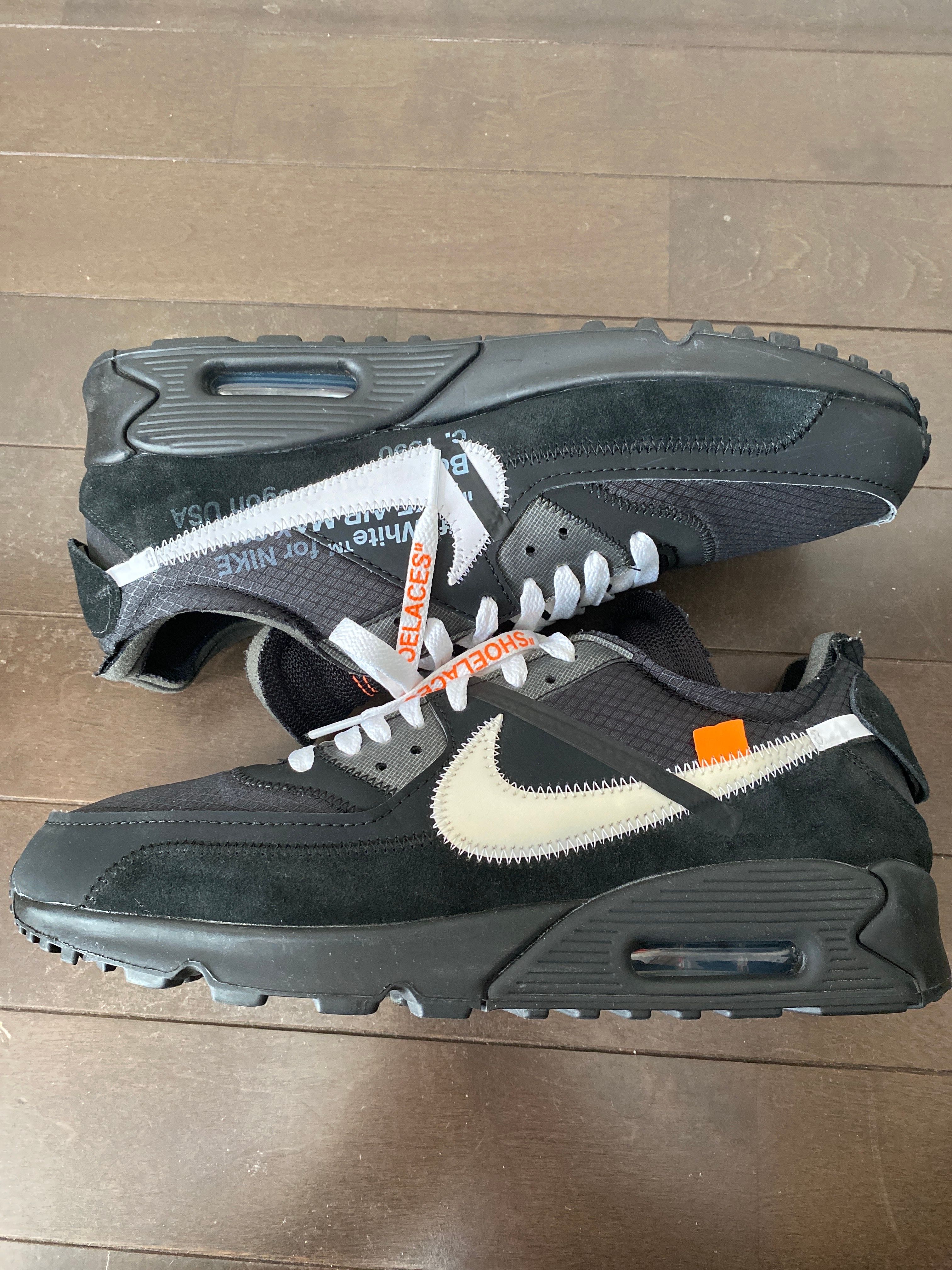 Off-White × Nike Air Max 90 "Black/Black-Cone-White"