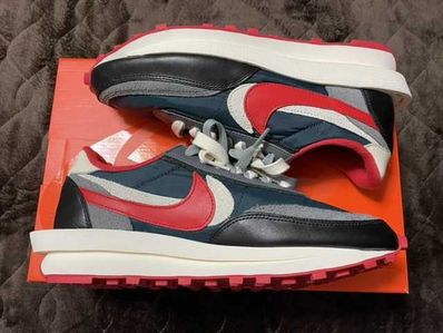 UNDERCOVER × sacai × Nike LD Waffle "Midnight Spruce/Pale Ivory-Dark Grey-University Red"