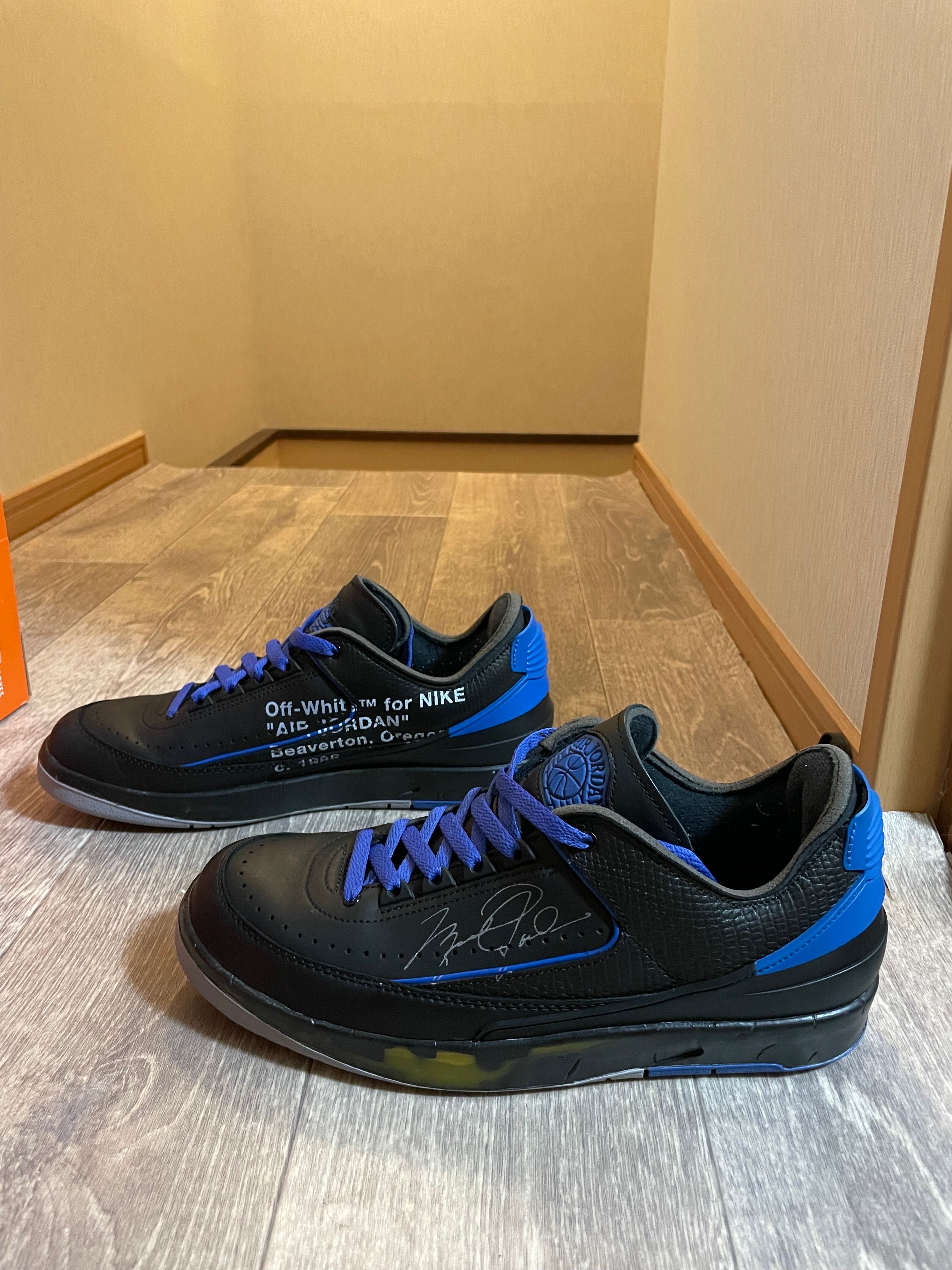 Off-White × Nike Air Jordan 2 Low "Black and Varsity Royal"