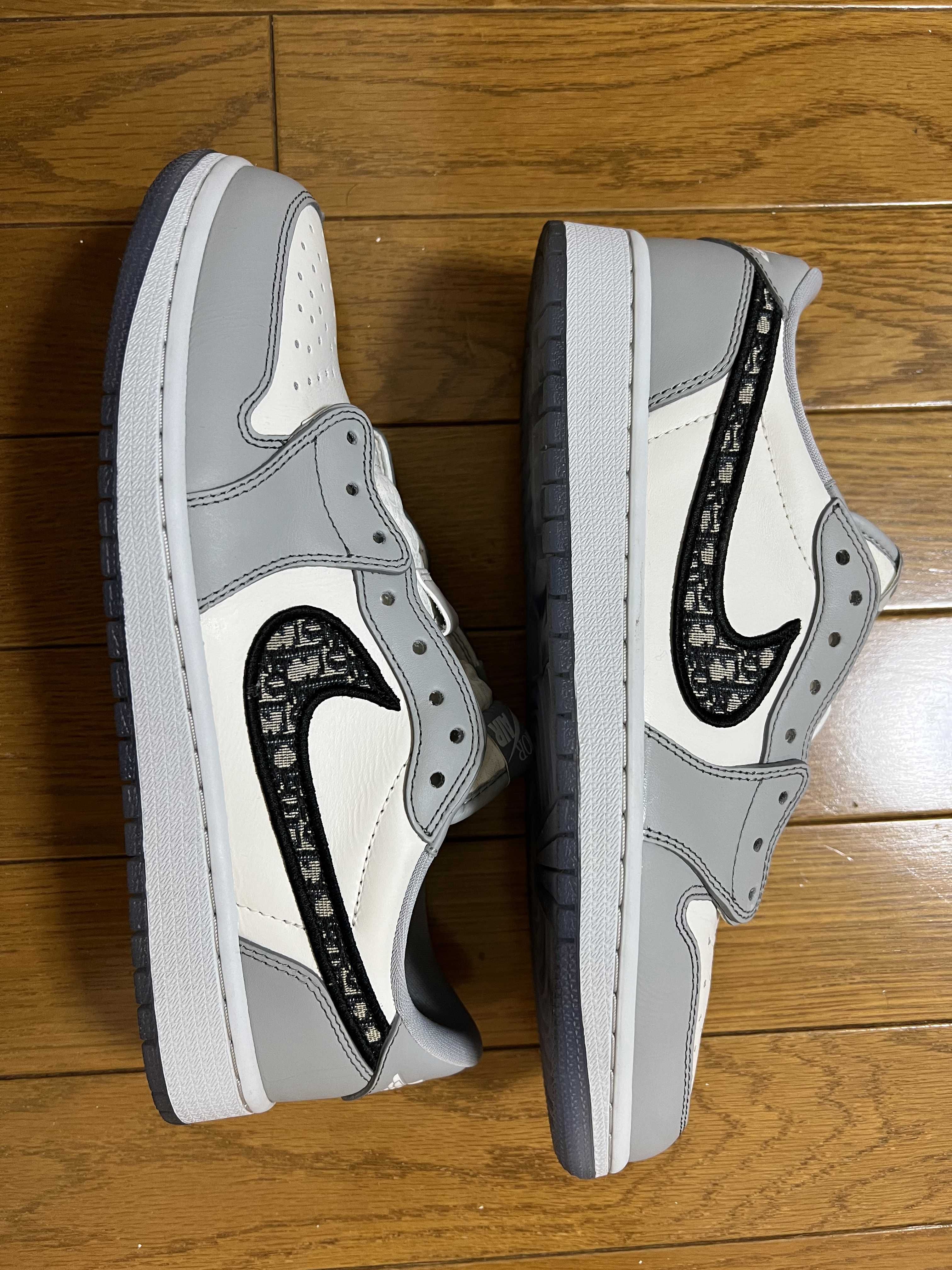 Dior × Nike Air Jordan 1 Low OG "Wolf Grey/Black-Sail-White"