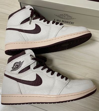 A Ma Maniere × Nike Air Jordan 1 Retro High OG "Sail and Burgundy"