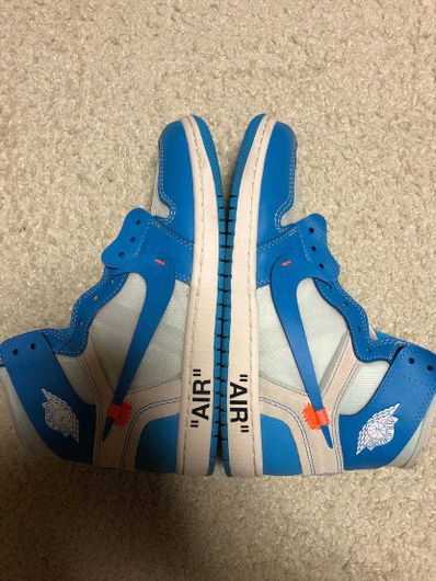 Off-White × Nike Air Jordan 1 High UNC "White/Dark Powder Blue"