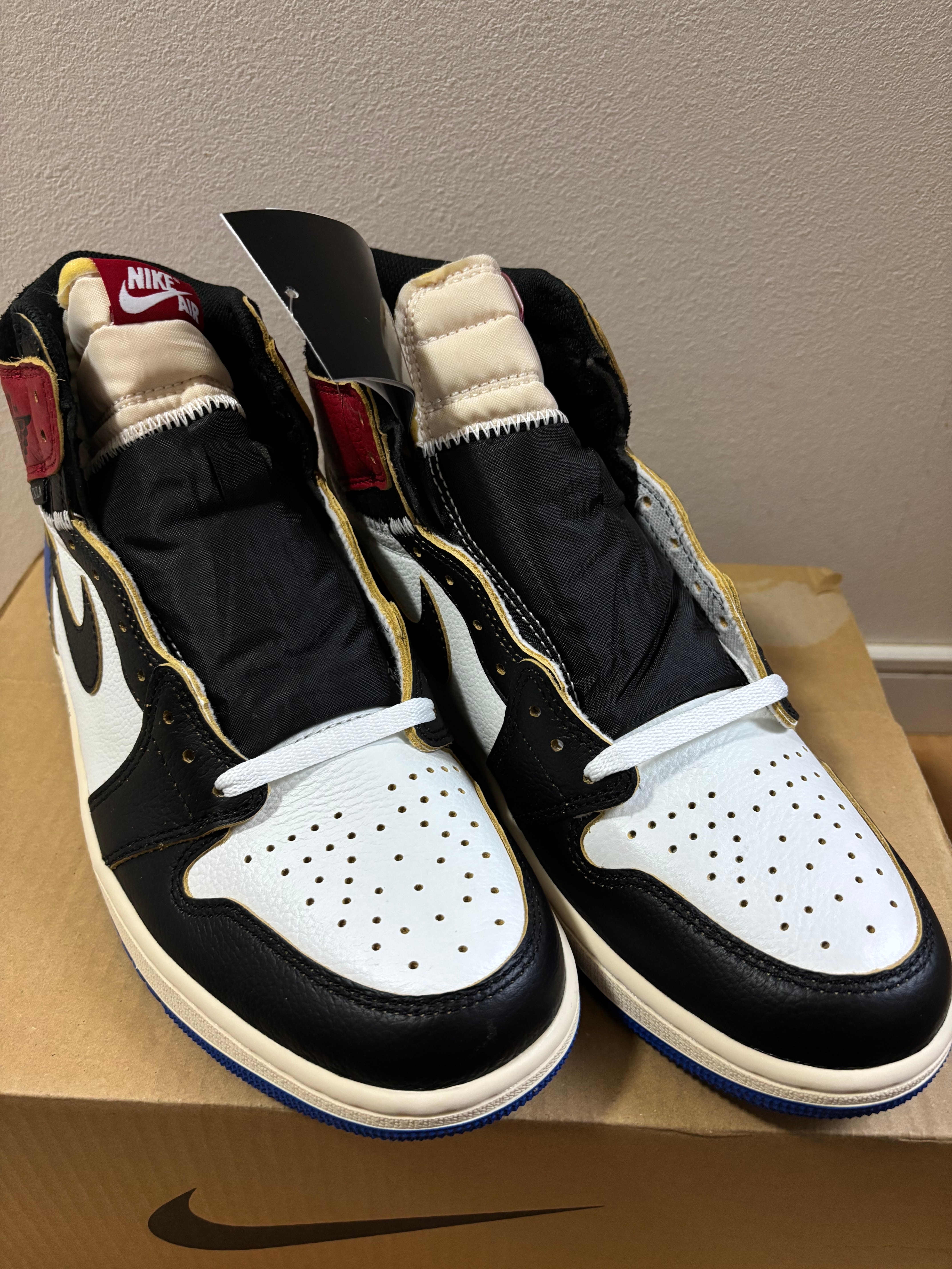 fragment design × UNION × Nike Air Jordan 1 High OG "Black/Varsity Red"