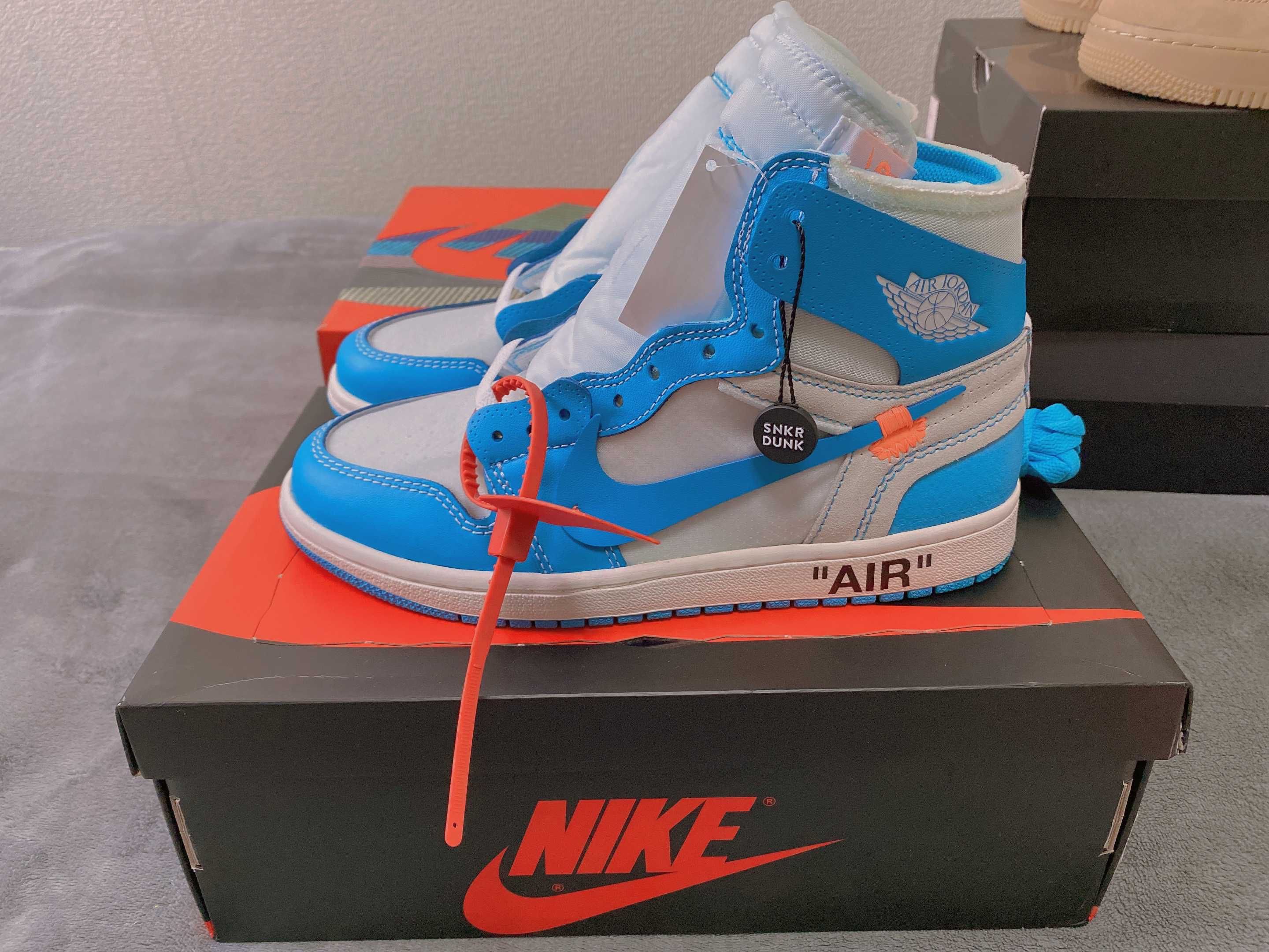 Off-White × Nike Air Jordan 1 High UNC "White/Dark Powder Blue"