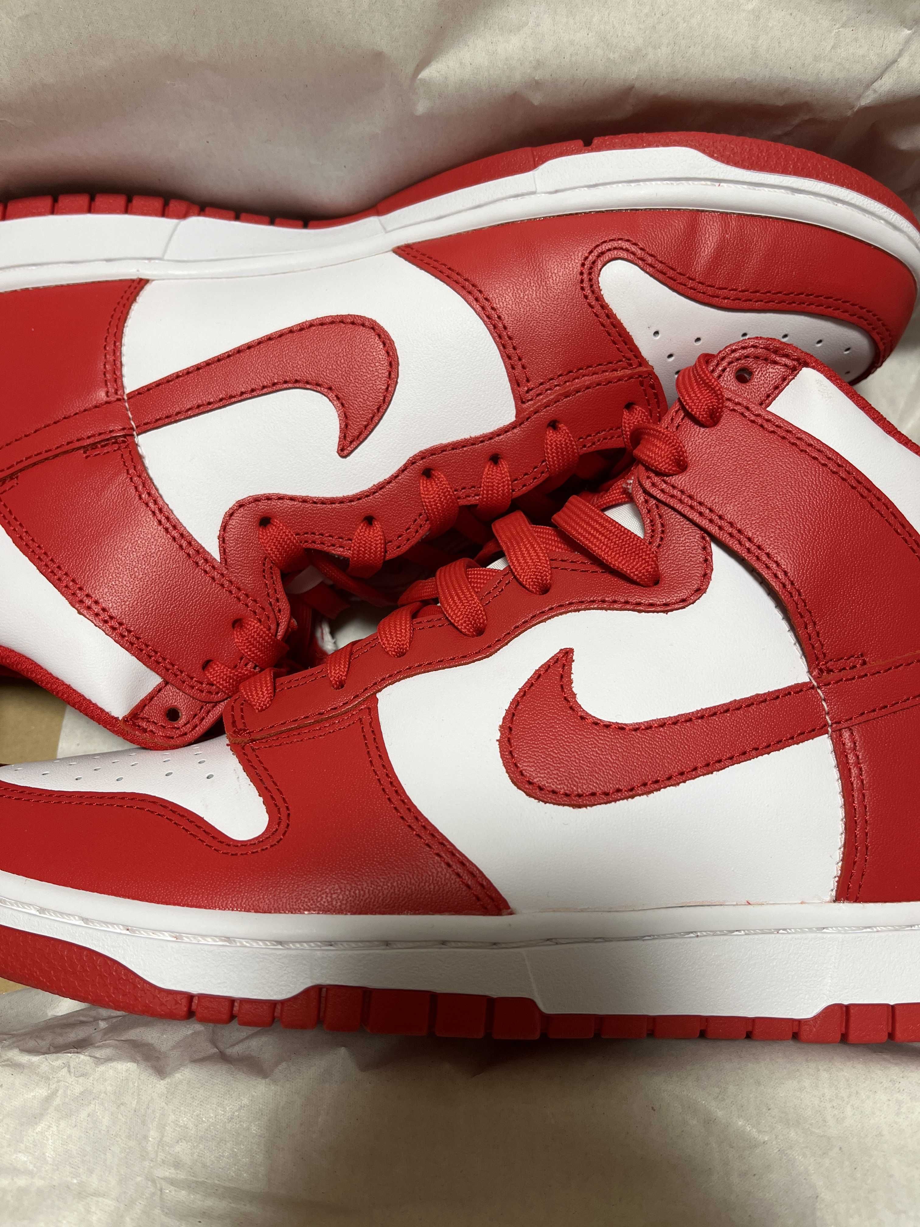 Nike Dunk High "Championship White and Red"
