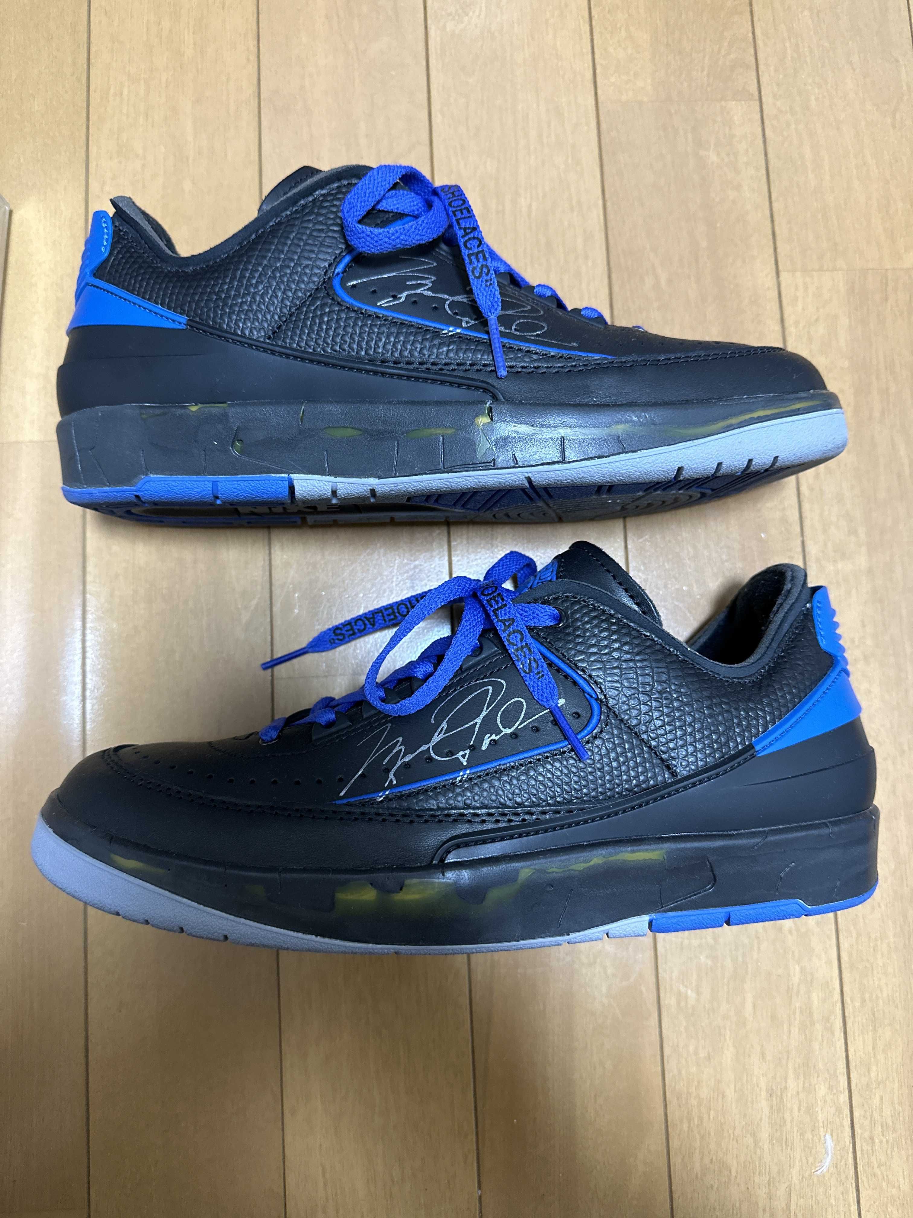 Off-White × Nike Air Jordan 2 Low "Black and Varsity Royal"