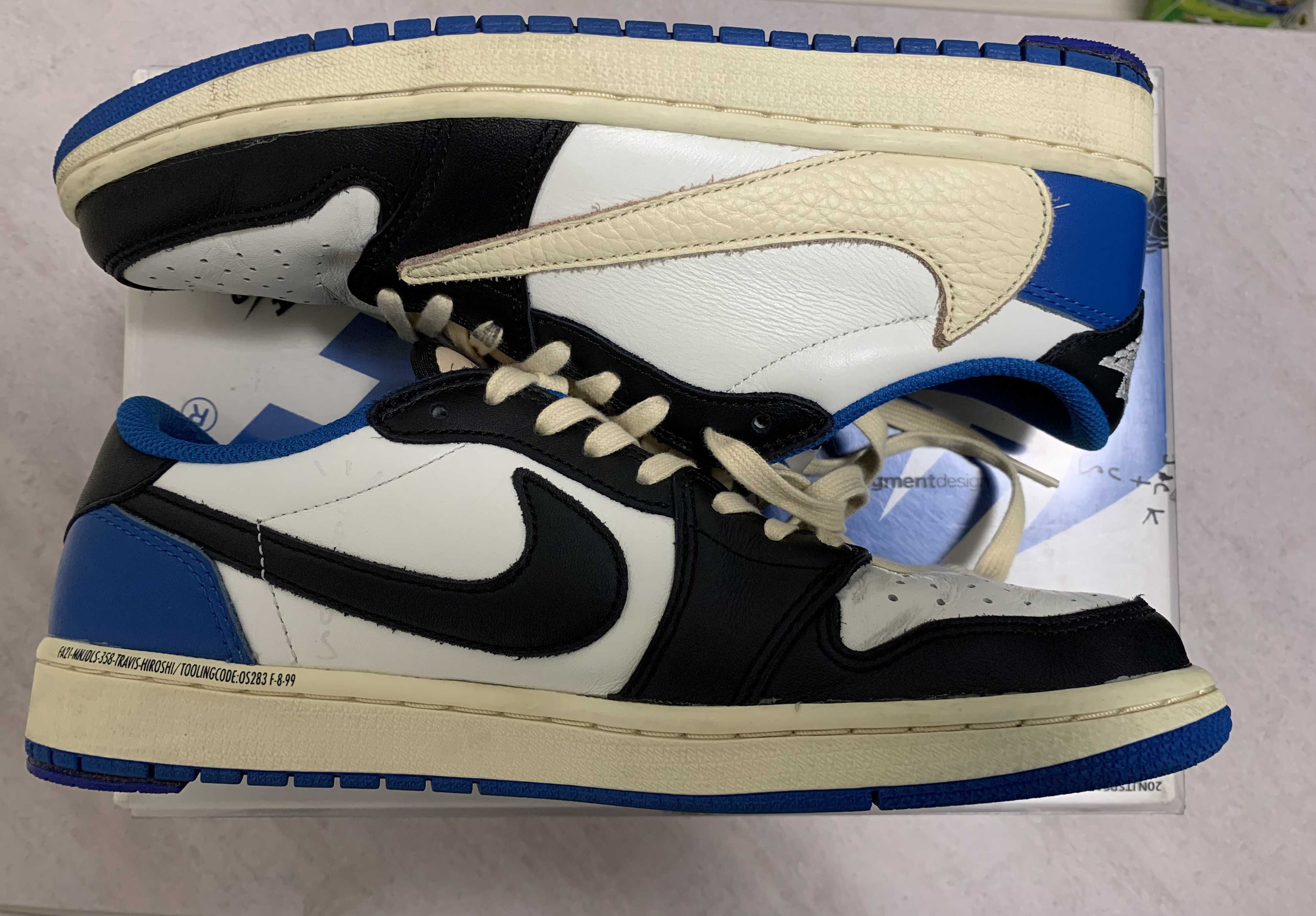 Travis Scott × fragment design × Nike Air Jordan 1 Low OG SP "Military Blue"