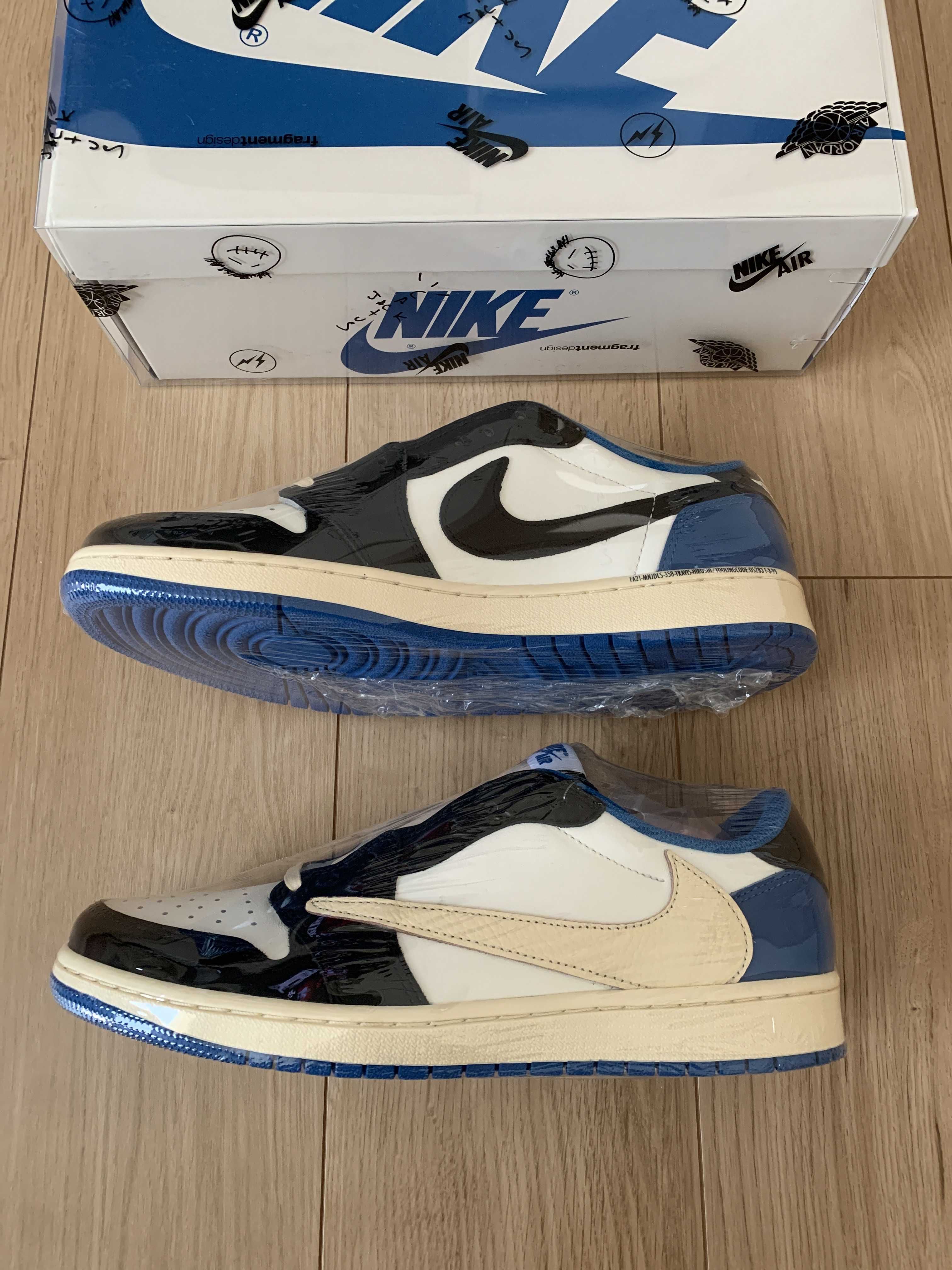 Travis Scott × fragment design × Nike Air Jordan 1 Low OG SP "Military Blue"