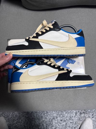 Travis Scott × fragment design × Nike Air Jordan 1 Low OG SP "Military Blue"