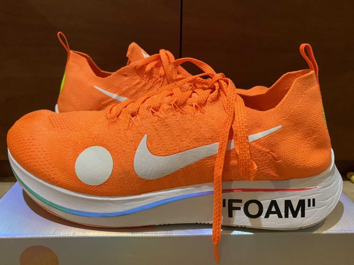 Off-White × Nike Zoom Fly Mercurial Flyknit "Total Orange/White/Volt"