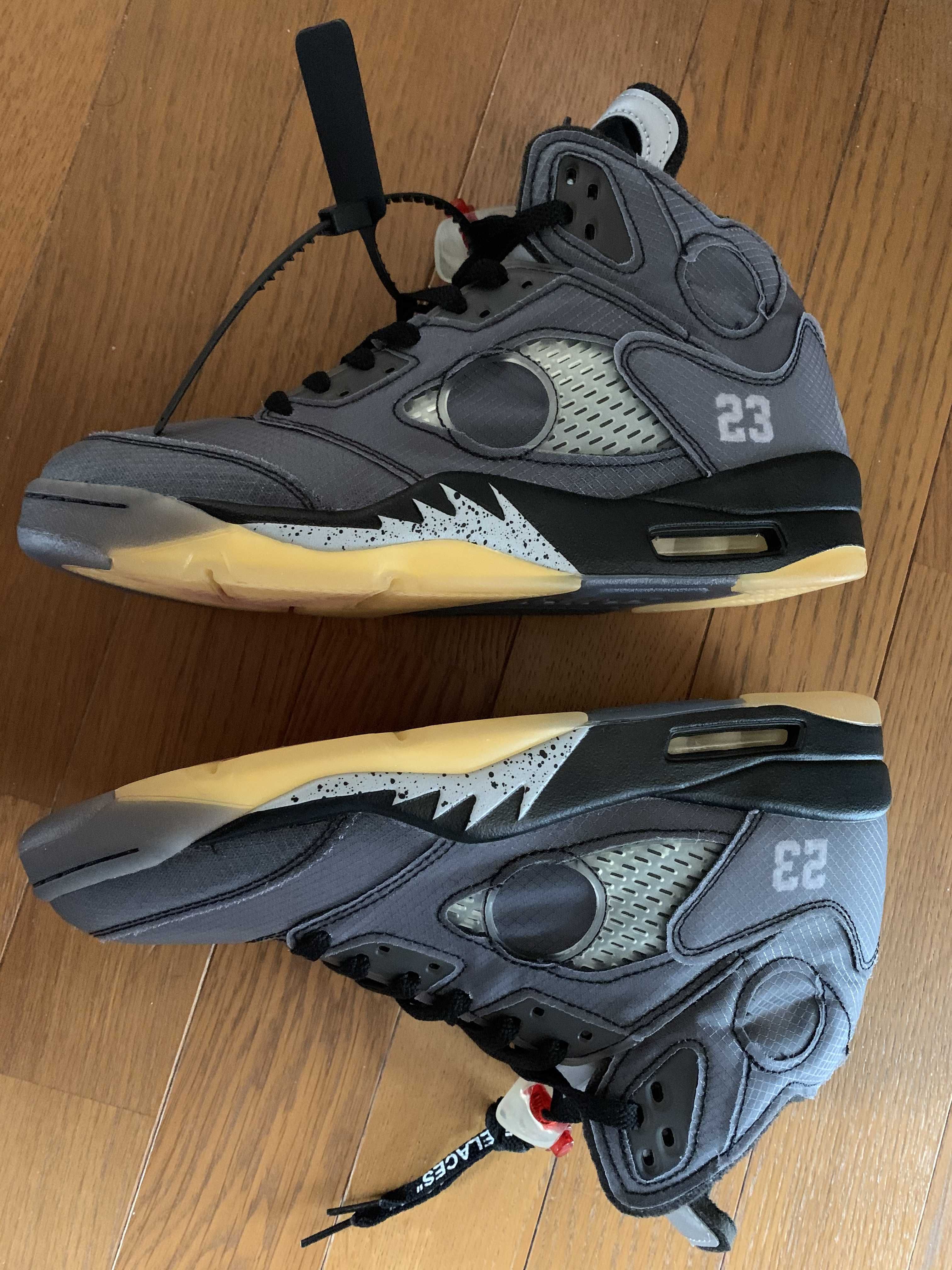 Off-White × Nike Air Jordan 5 "Black/Muslin/Fire Red"