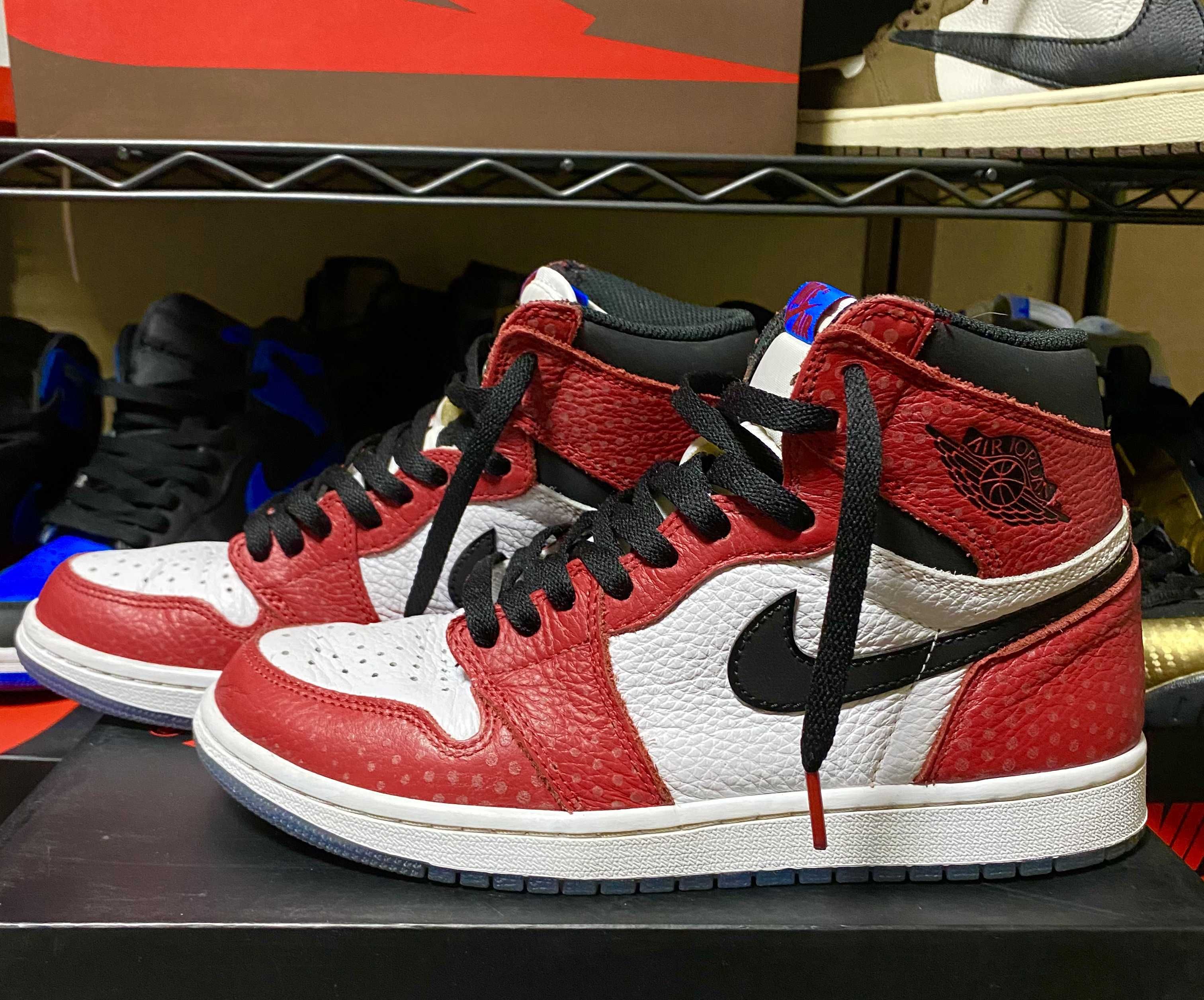 Spiderman × Nike Air Jordan 1 Origin Story "Gym Red/White/Photo Blue/Black"