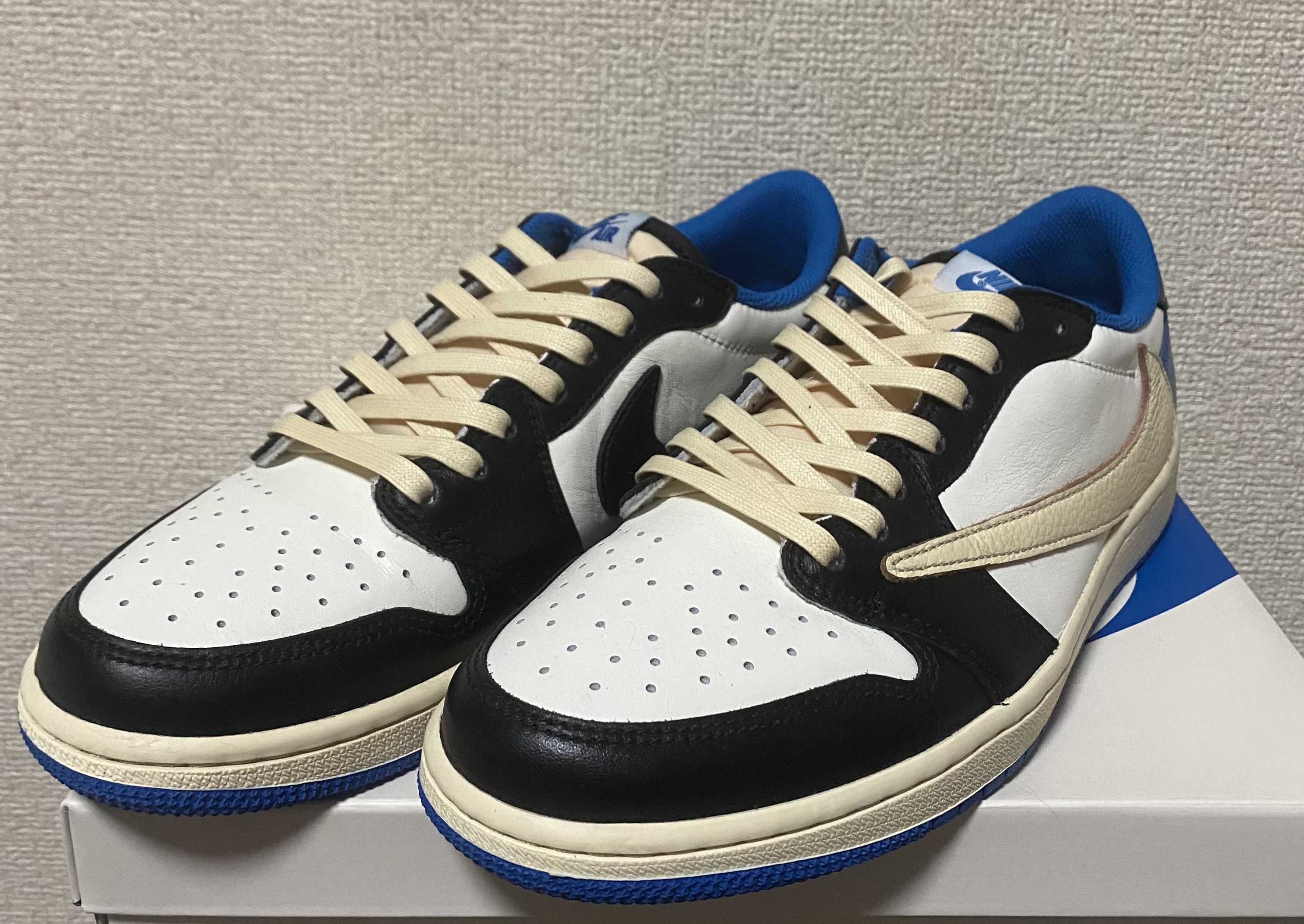 Travis Scott × fragment design × Nike Air Jordan 1 Low OG SP "Military Blue"