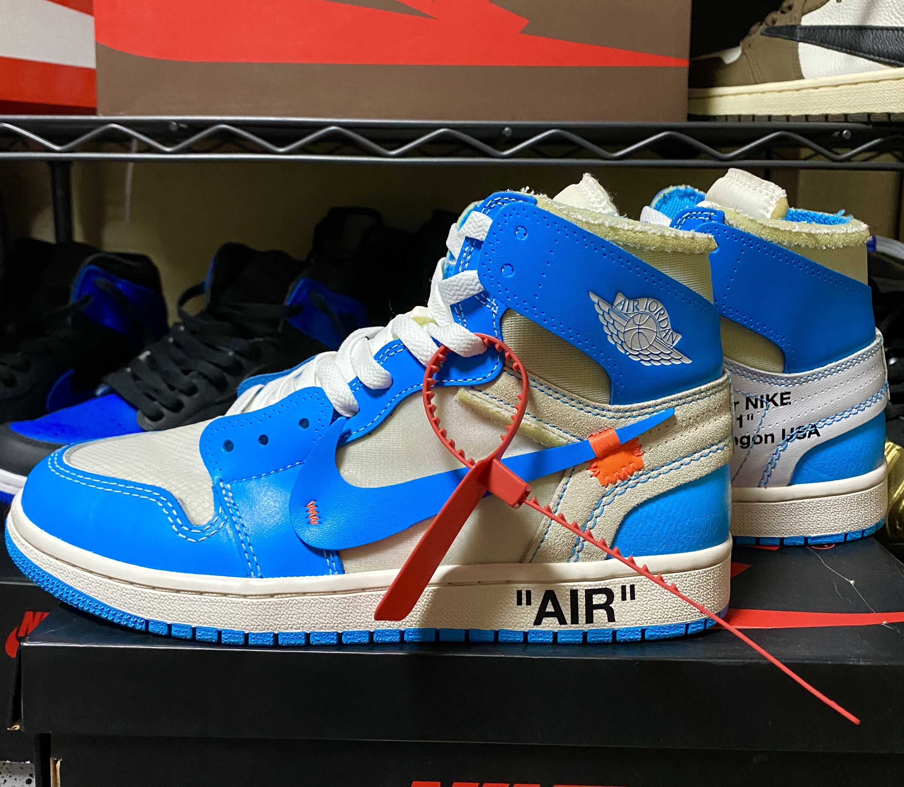 Off-White × Nike Air Jordan 1 High UNC "White/Dark Powder Blue"