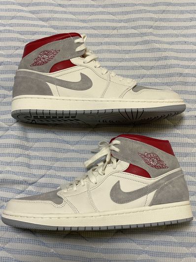 SNS×NIKE AIR JORDAN 1 MID "GREY/RED"