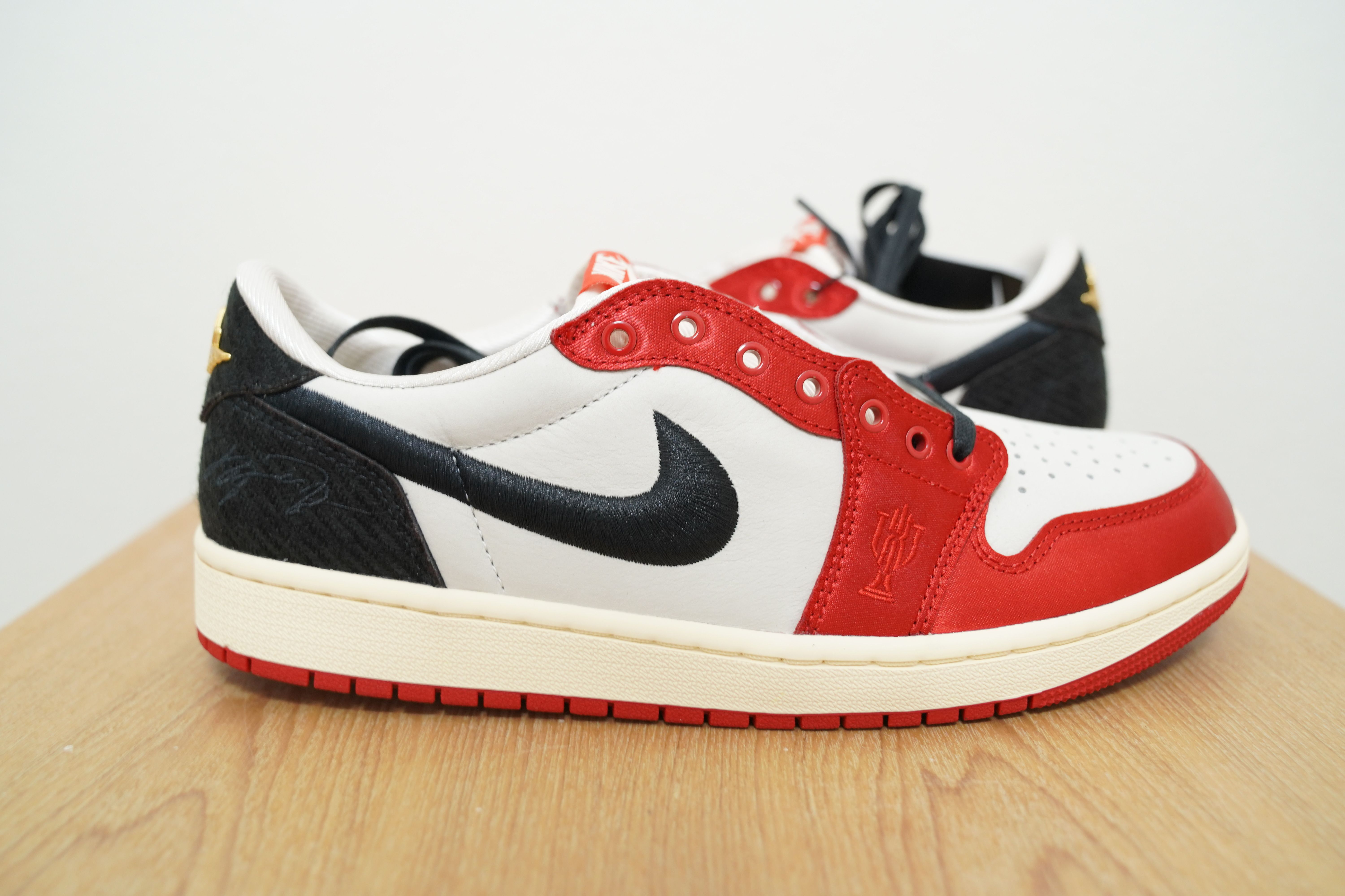 Trophy Room × Nike Air Jordan 1 Low OG "Sail and Varsity Red"