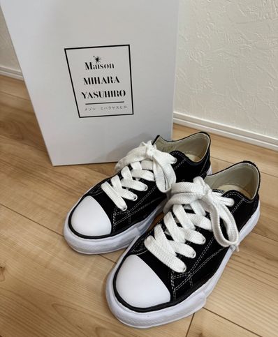 Maison MIHARA YASUHIRO PETERSON OG Sole Canvas Low-top Sneaker "Black" (A01FW702)