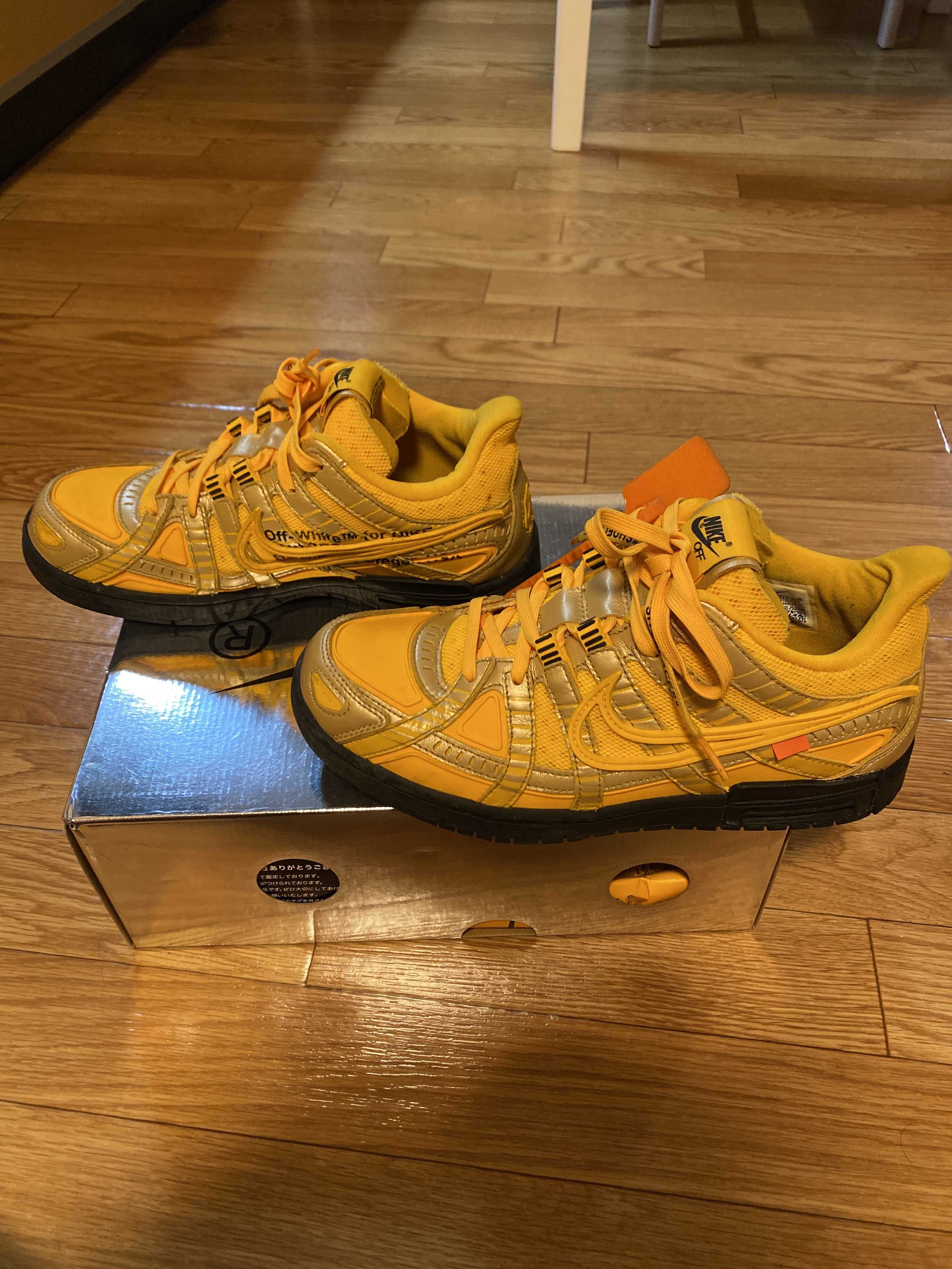 Off-White × Nike Air Rubber Dunk "University Gold" 