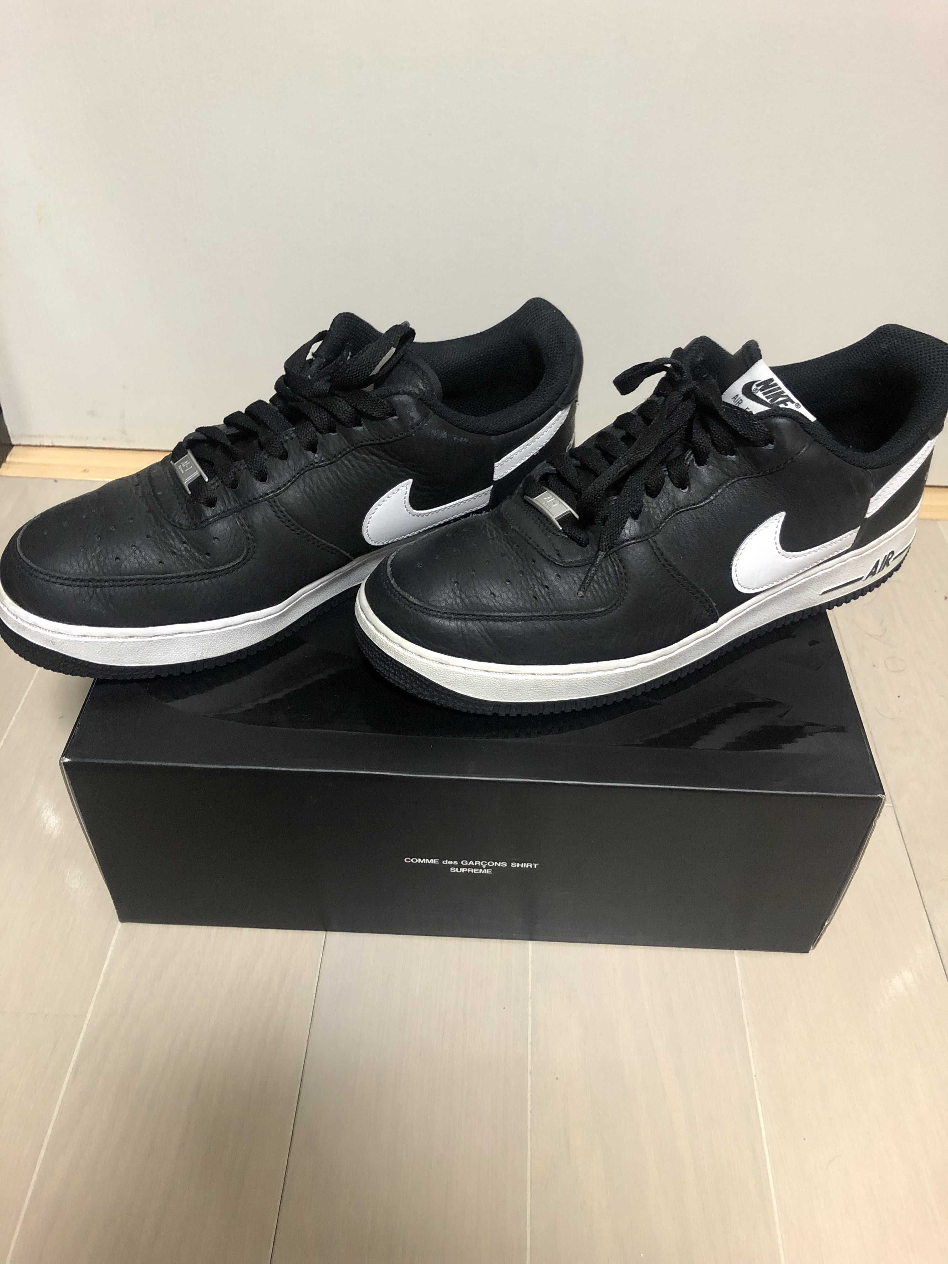 Supreme × COMME des GARCONS SHIRT × Nike Air Force 1 Low "Black/White" (2018)